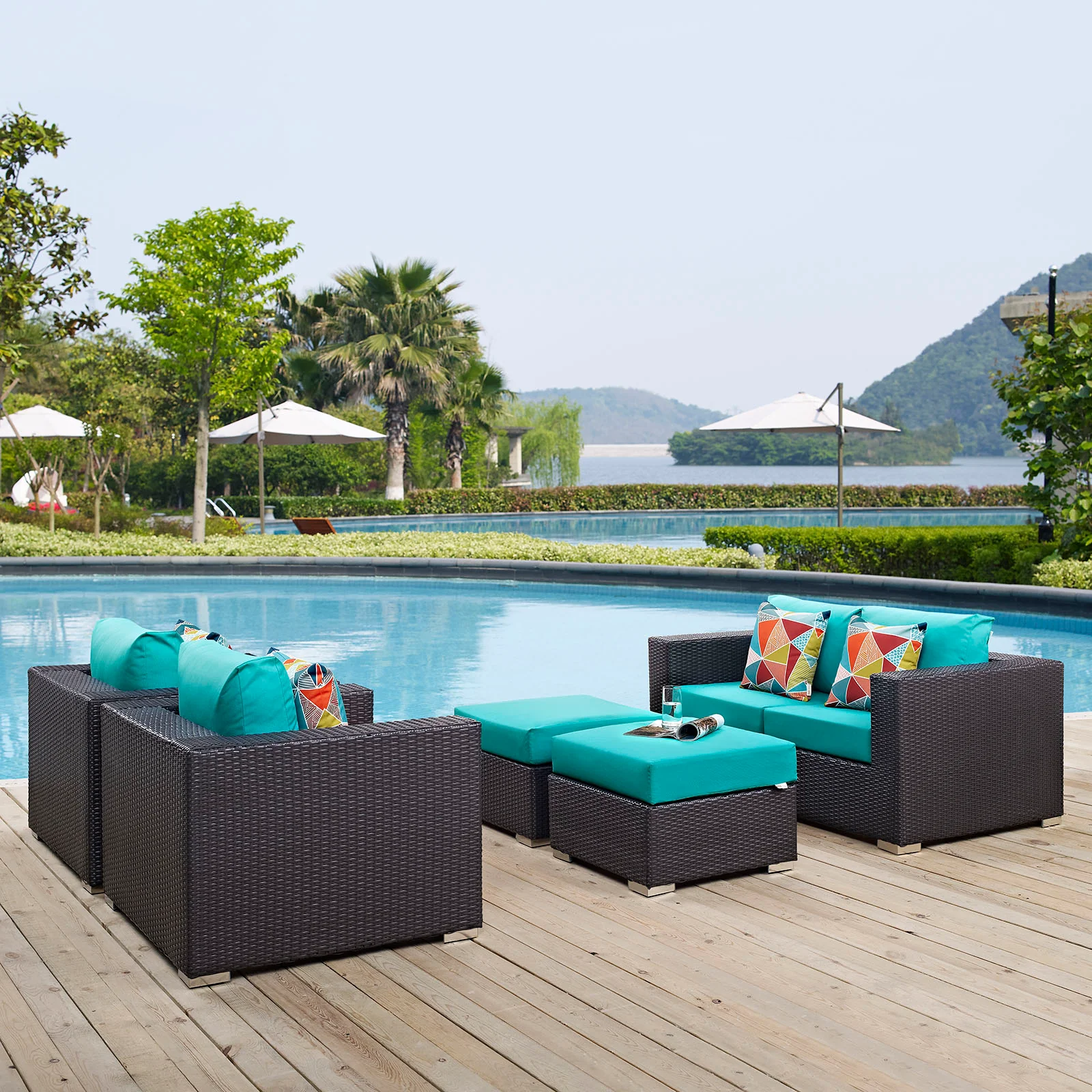 Convene 5 Piece Outdoor Patio Sofa Set By Modway - EEI-2351 - Image 25