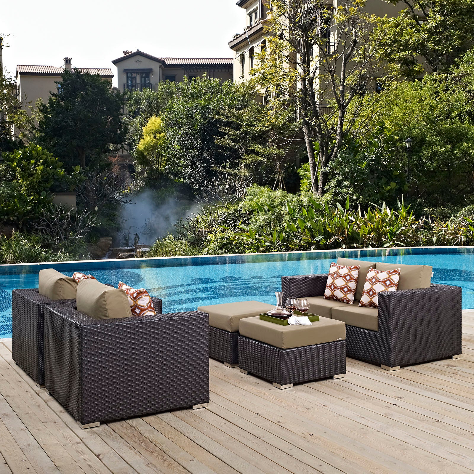 Convene 5 Piece Outdoor Patio Sofa Set By Modway - EEI-2351 - Image 6