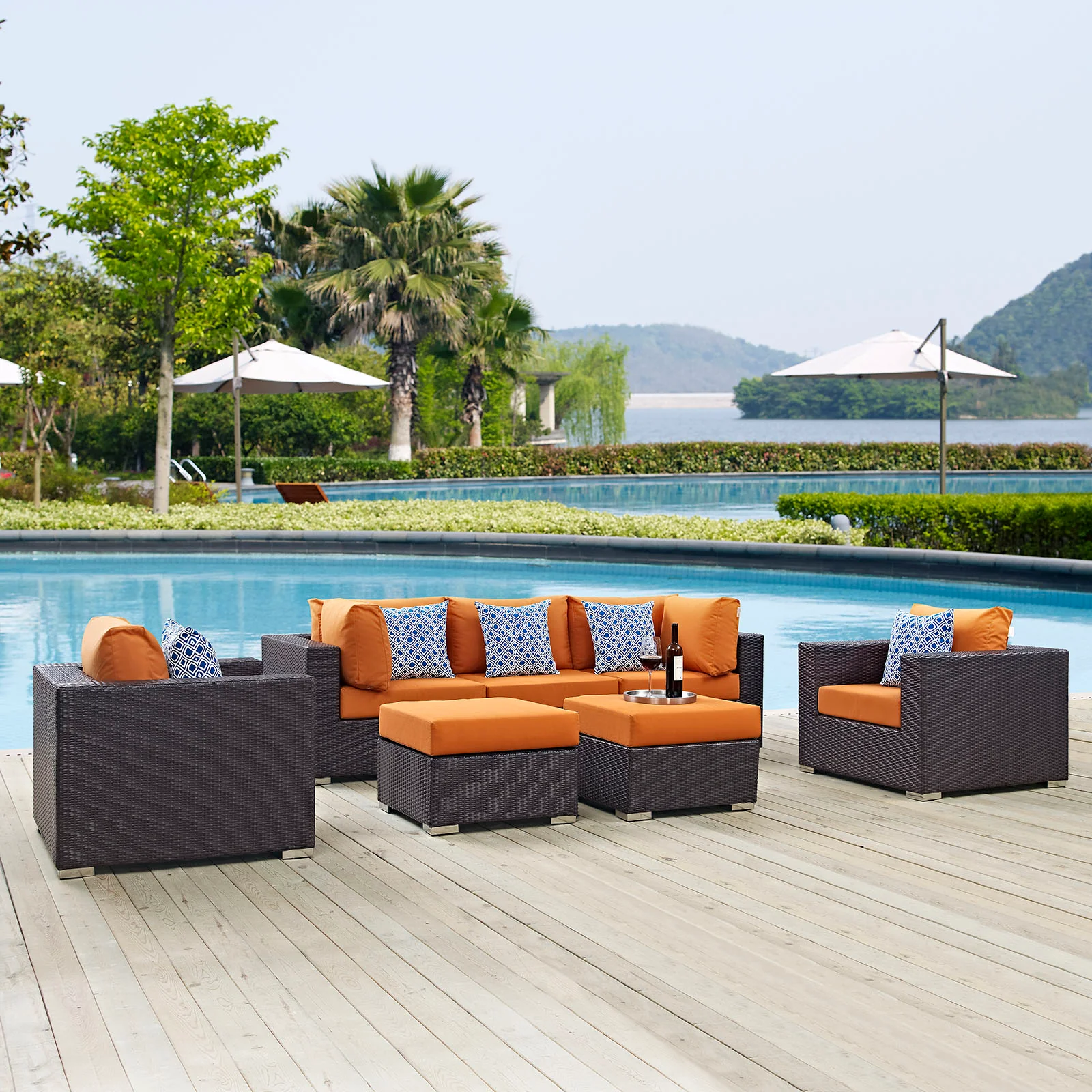 Convene 7 Piece Outdoor Patio Sectional Set By Modway - EEI-2365 - Image 13