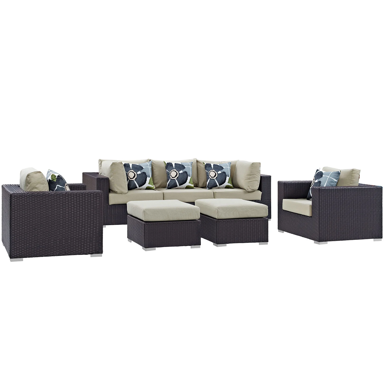 Convene 7 Piece Outdoor Patio Sectional Set By Modway - EEI-2365 - Image 2