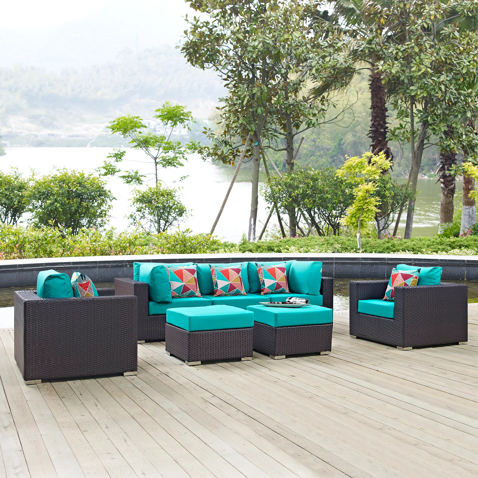 Convene 7 Piece Outdoor Patio Sectional Set By Modway - EEI-2365 - Image 25
