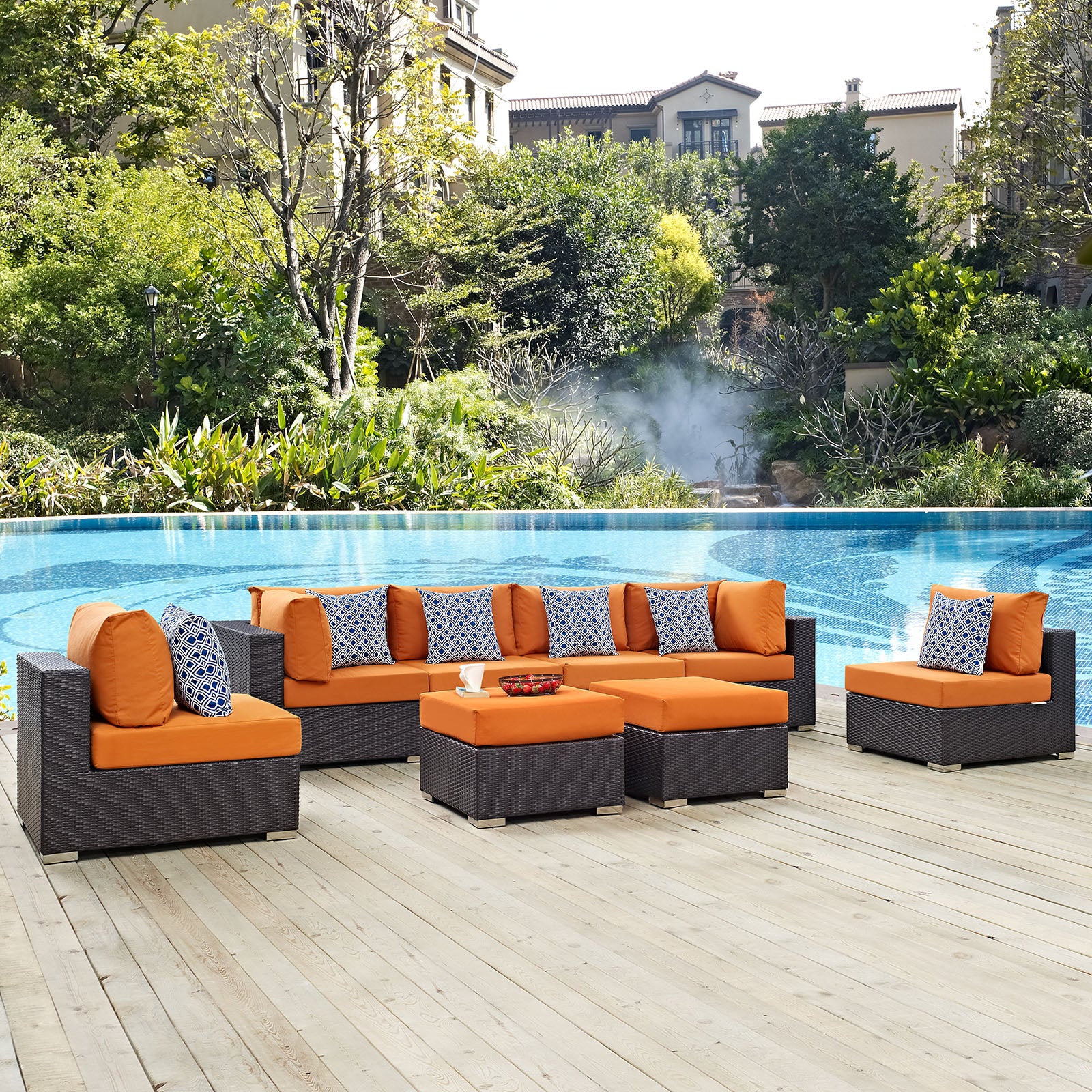 Convene 8 Piece Outdoor Patio Sectional Set By Modway - EEI-2369 - Image 11