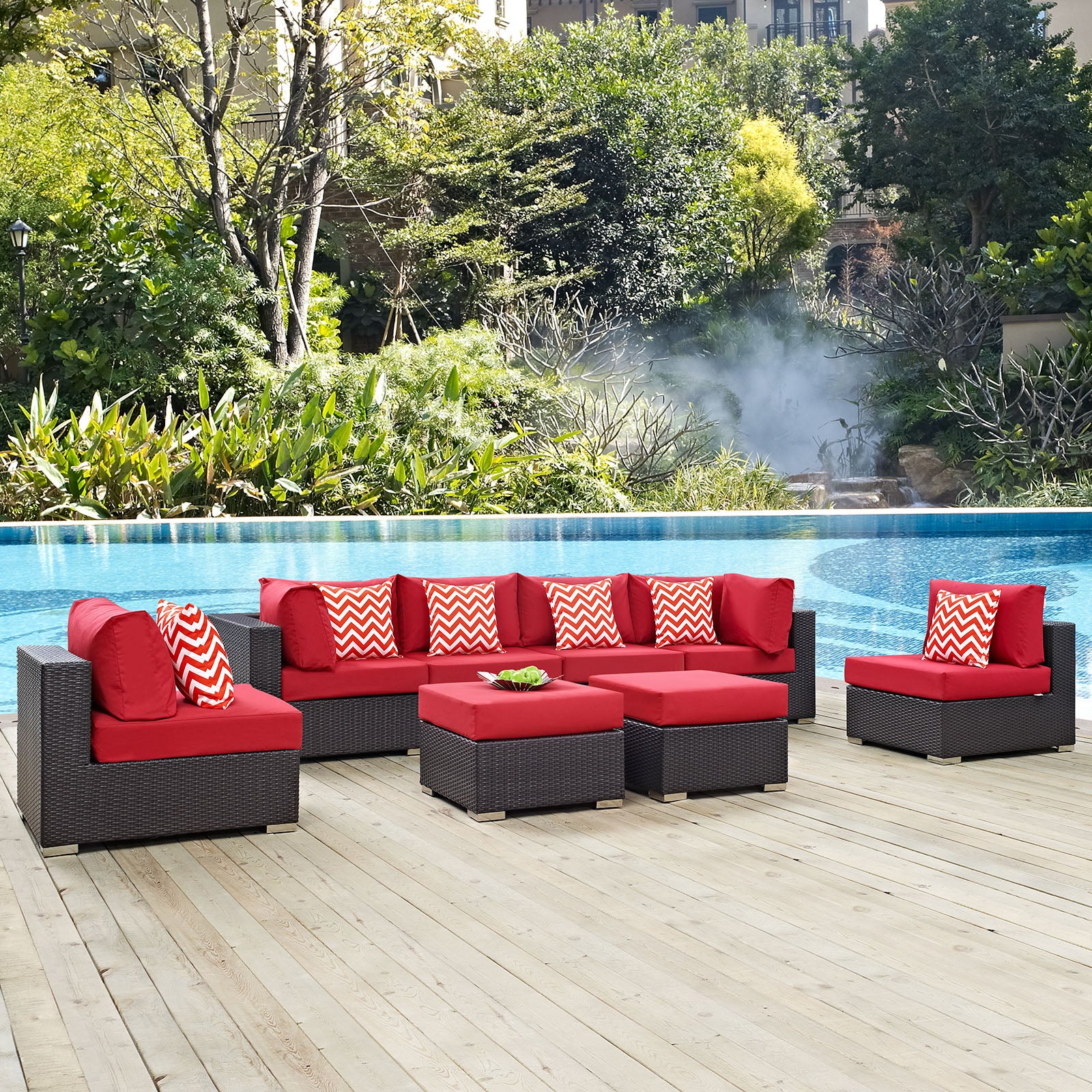 Convene 8 Piece Outdoor Patio Sectional Set By Modway - EEI-2369 - Image 16