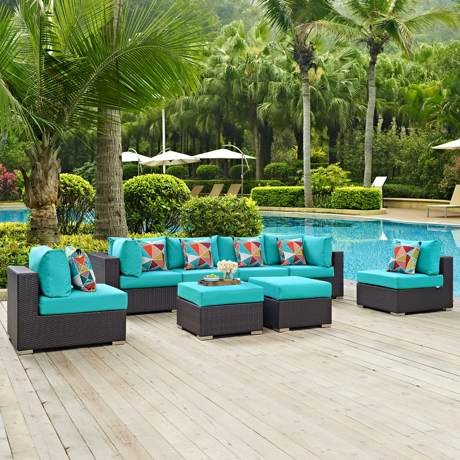 Convene 8 Piece Outdoor Patio Sectional Set By Modway - EEI-2369 - Image 21