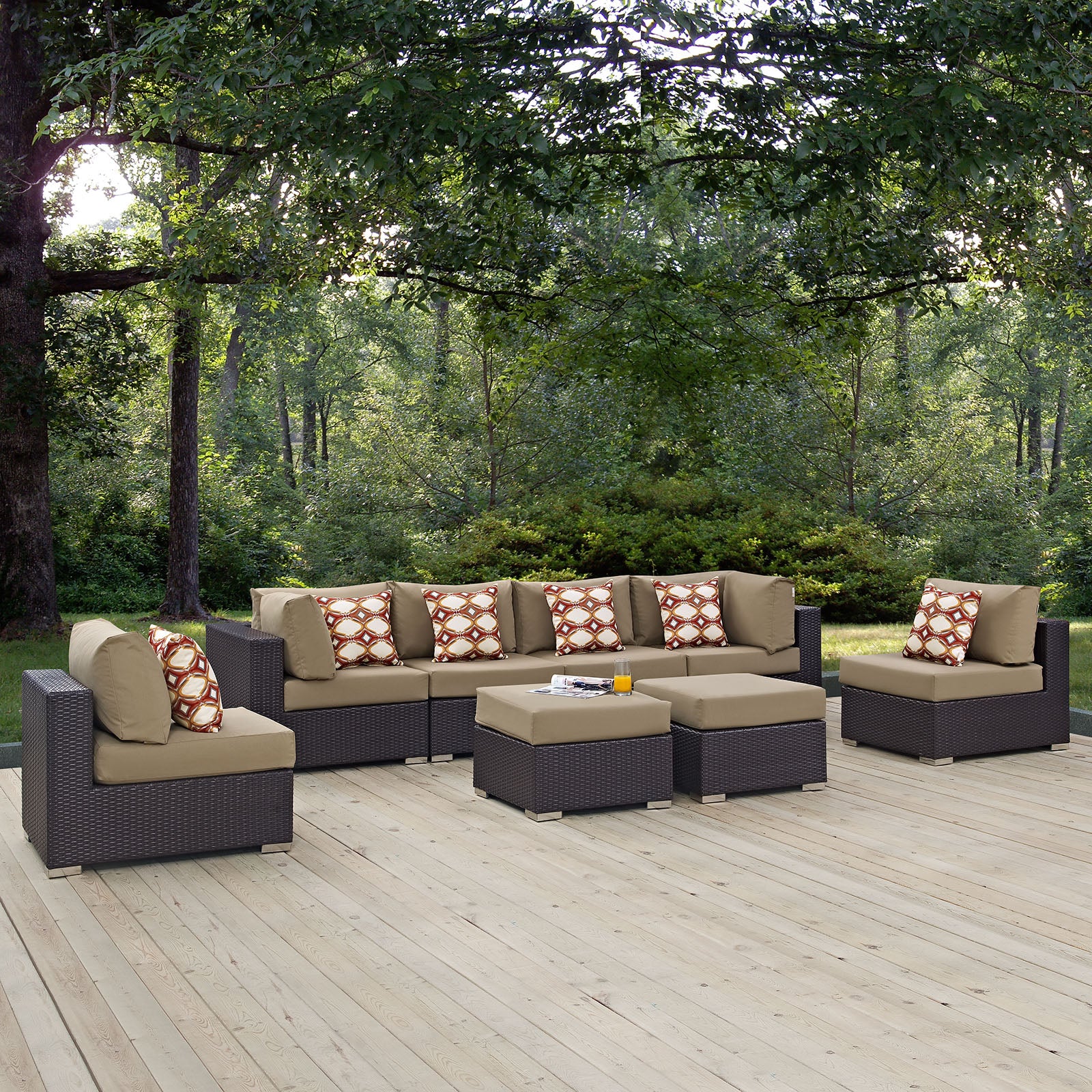 Convene 8 Piece Outdoor Patio Sectional Set By Modway - EEI-2369 - Image 6