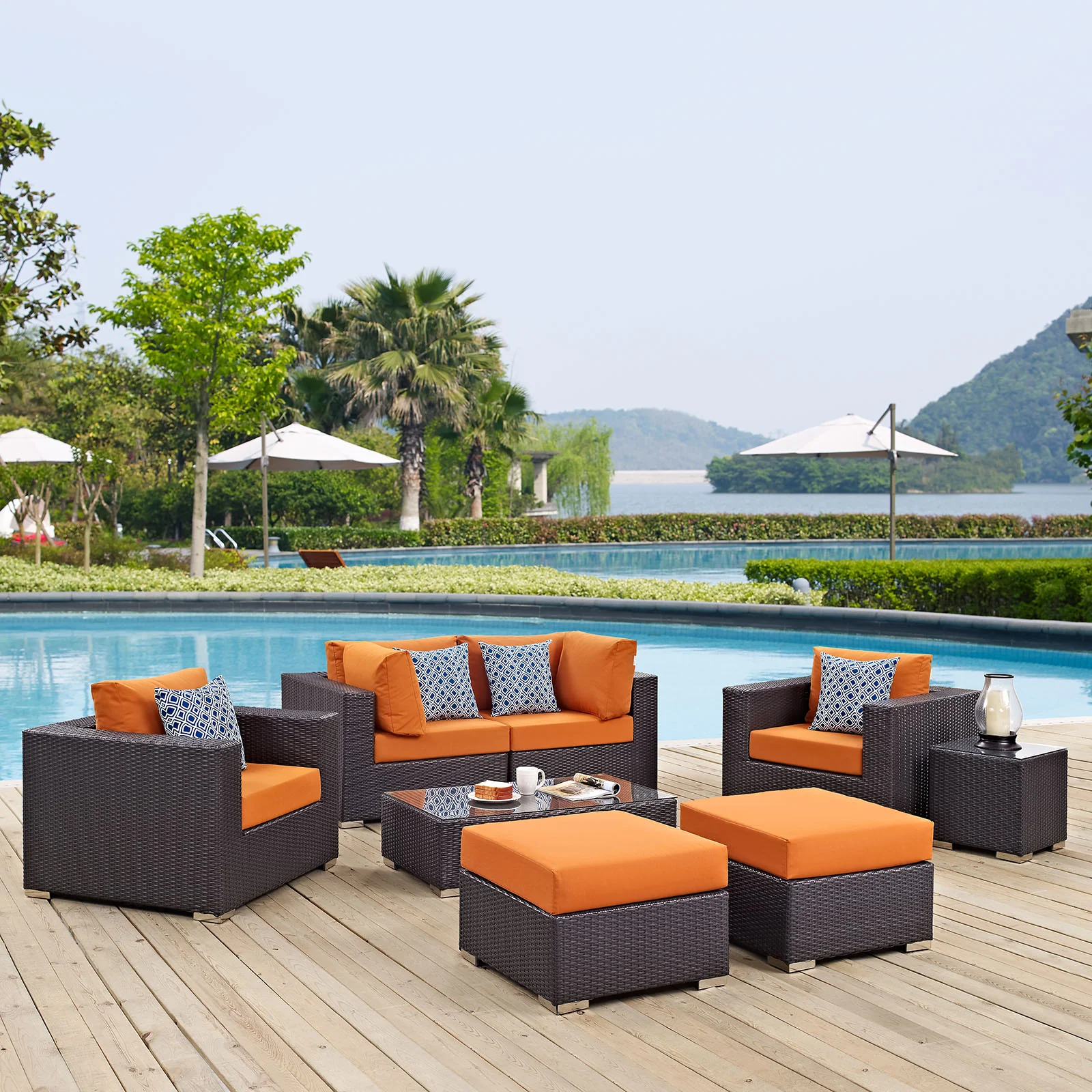 Convene 8 Piece Outdoor Patio Sectional Set By Modway - EEI-2371 - Image 17