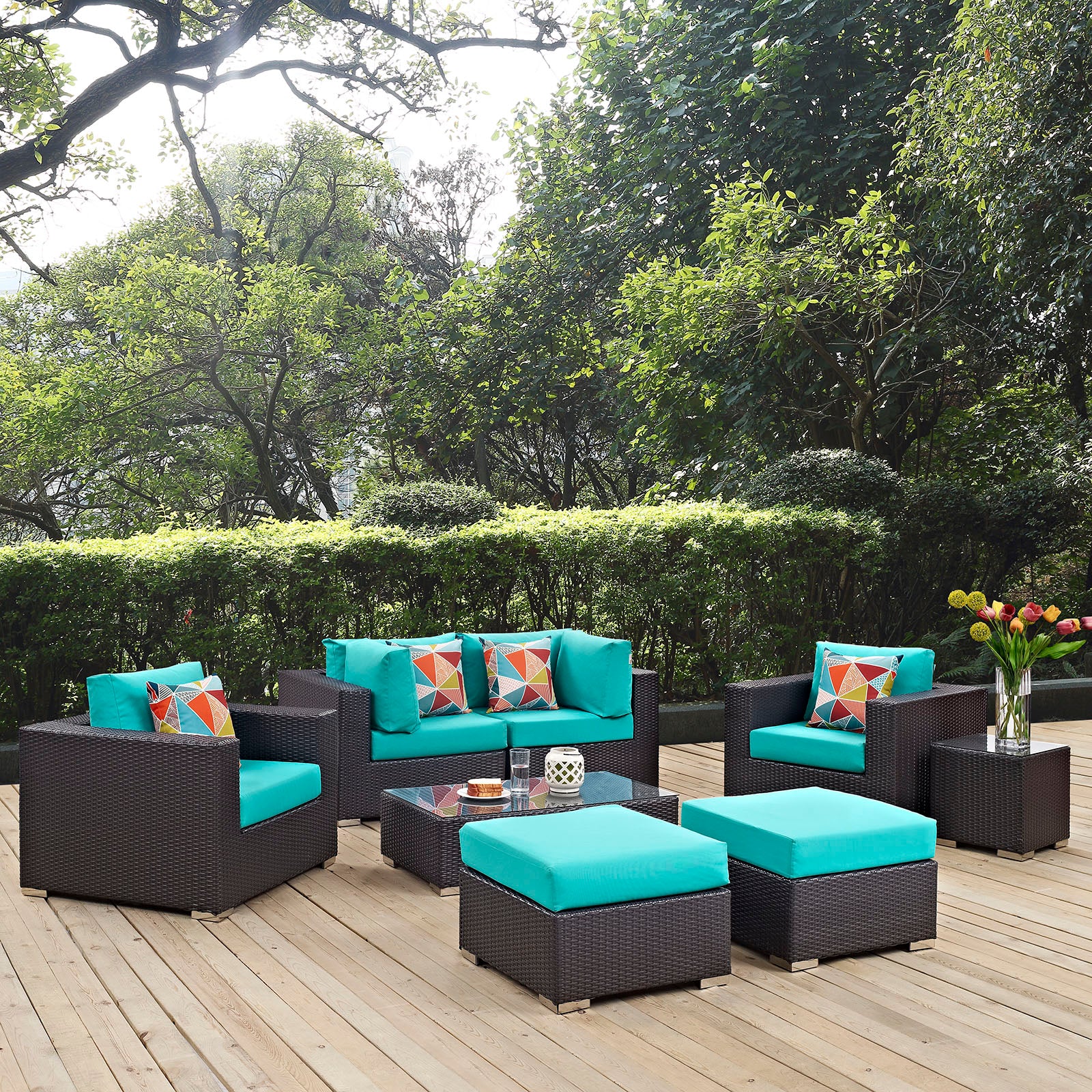 Convene 8 Piece Outdoor Patio Sectional Set By Modway - EEI-2371 - Image 41