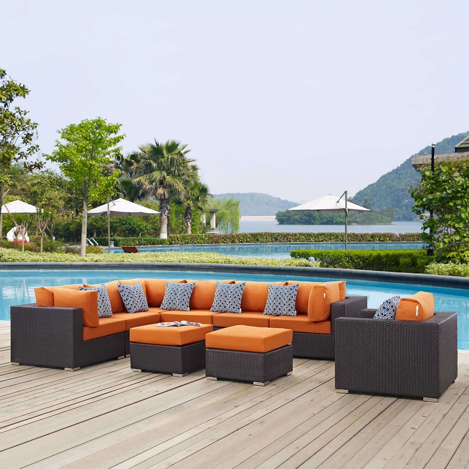 Convene 9 Piece Outdoor Patio Sectional Set By Modway - EEI-2373 - Image 13