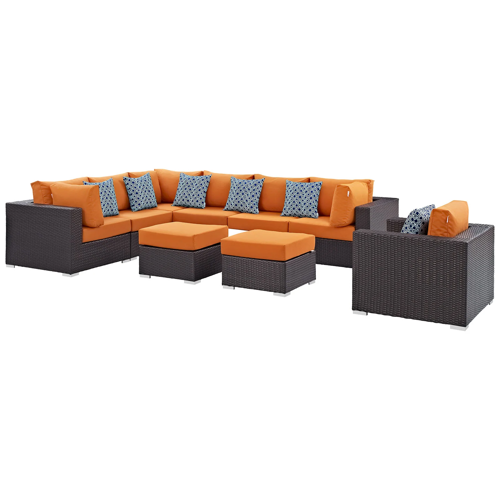 Convene 9 Piece Outdoor Patio Sectional Set By Modway - EEI-2373 - Image 14