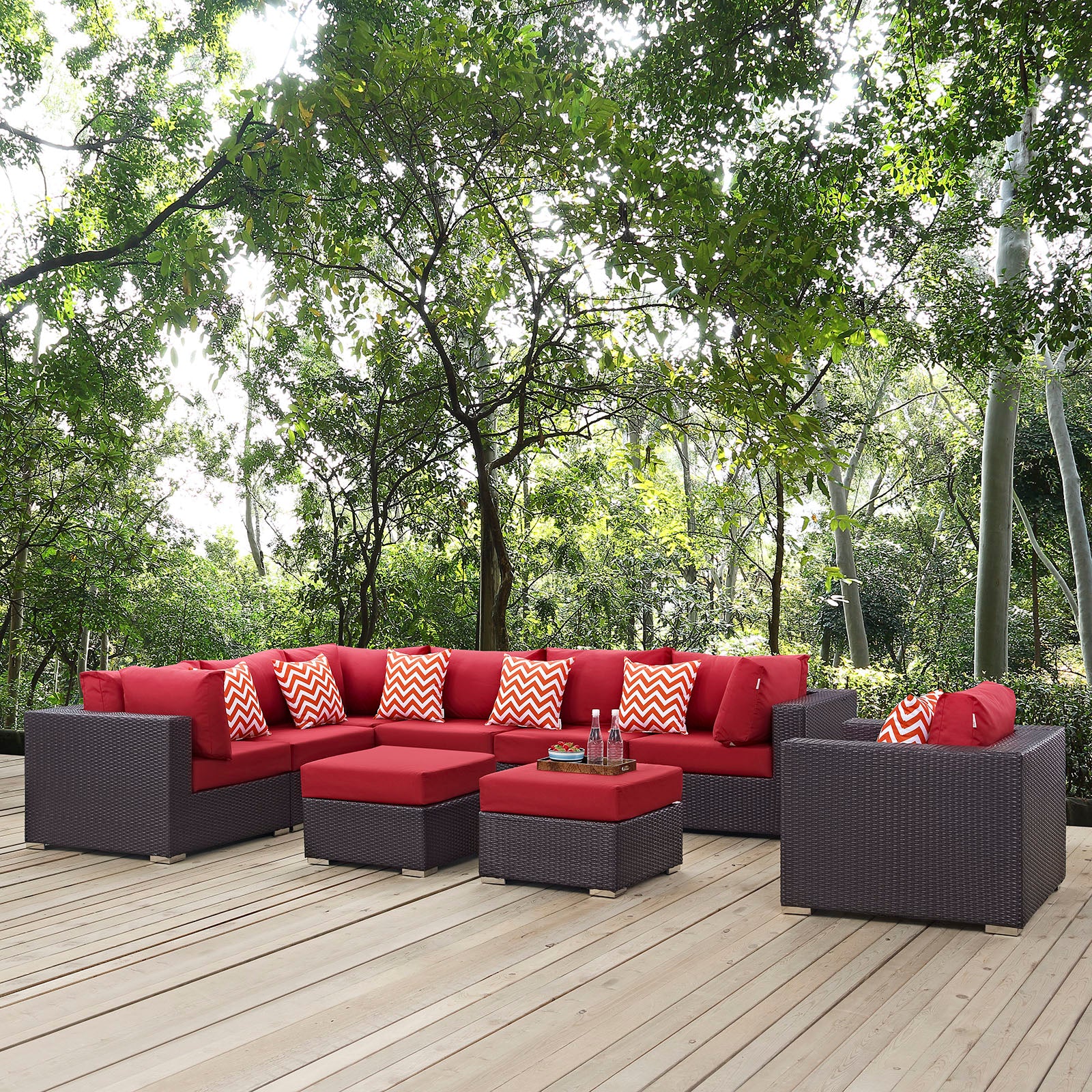 Convene 9 Piece Outdoor Patio Sectional Set By Modway - EEI-2373 - Image 19