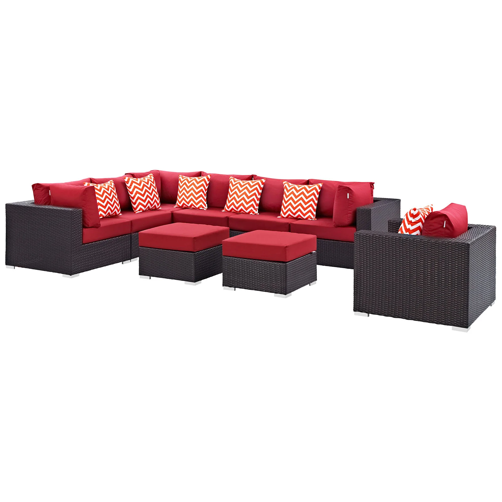 Convene 9 Piece Outdoor Patio Sectional Set By Modway - EEI-2373 - Image 20