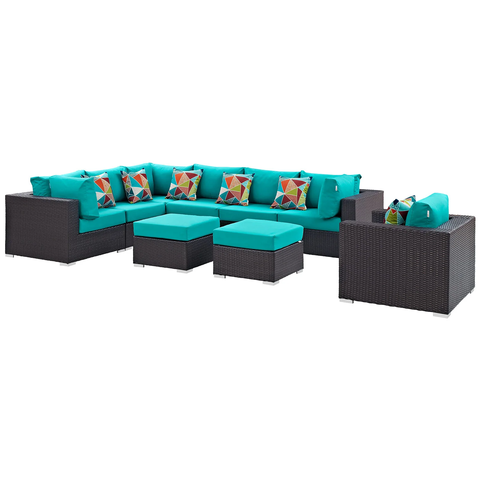 Convene 9 Piece Outdoor Patio Sectional Set By Modway - EEI-2373 - Image 26