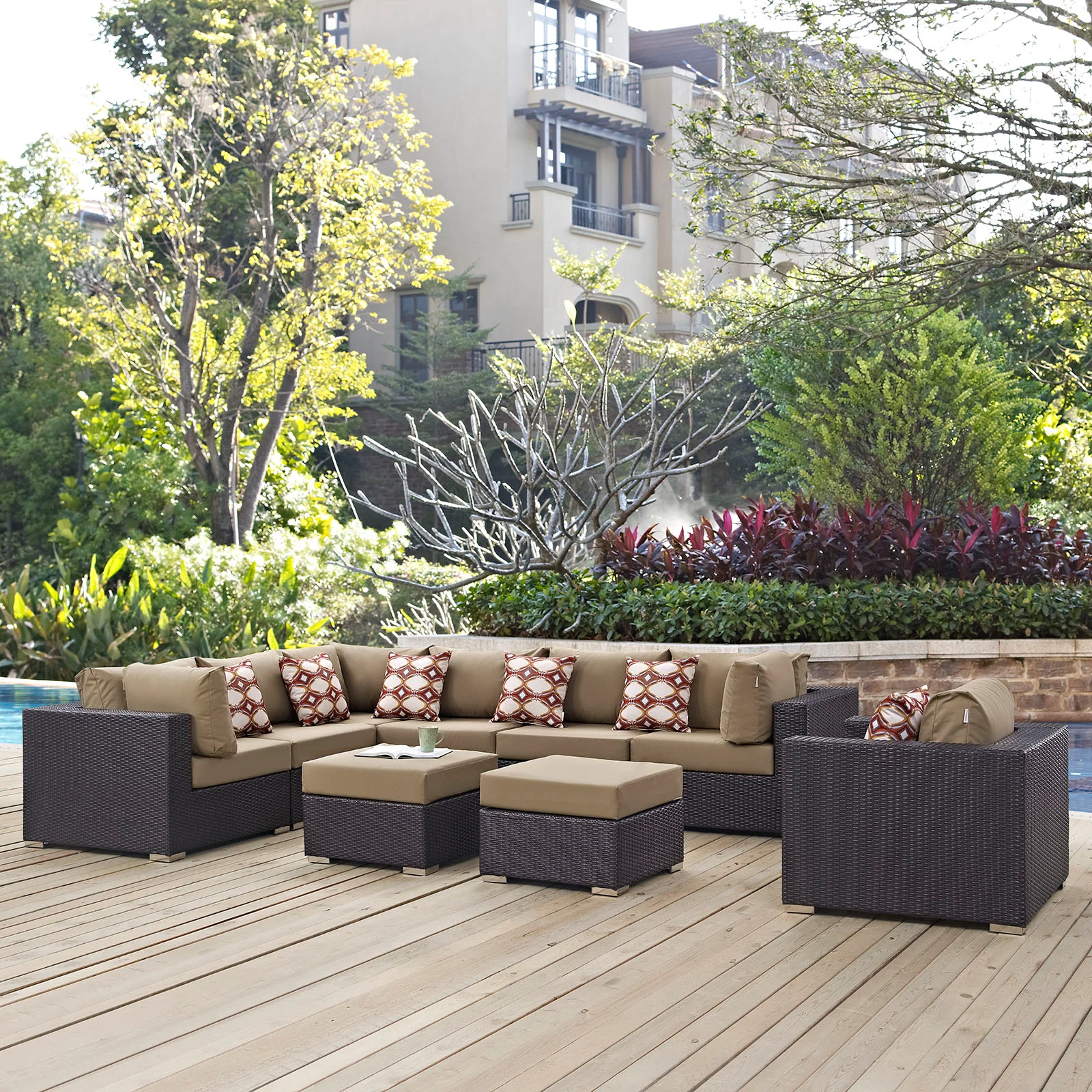 Convene 9 Piece Outdoor Patio Sectional Set By Modway - EEI-2373 - Image 7