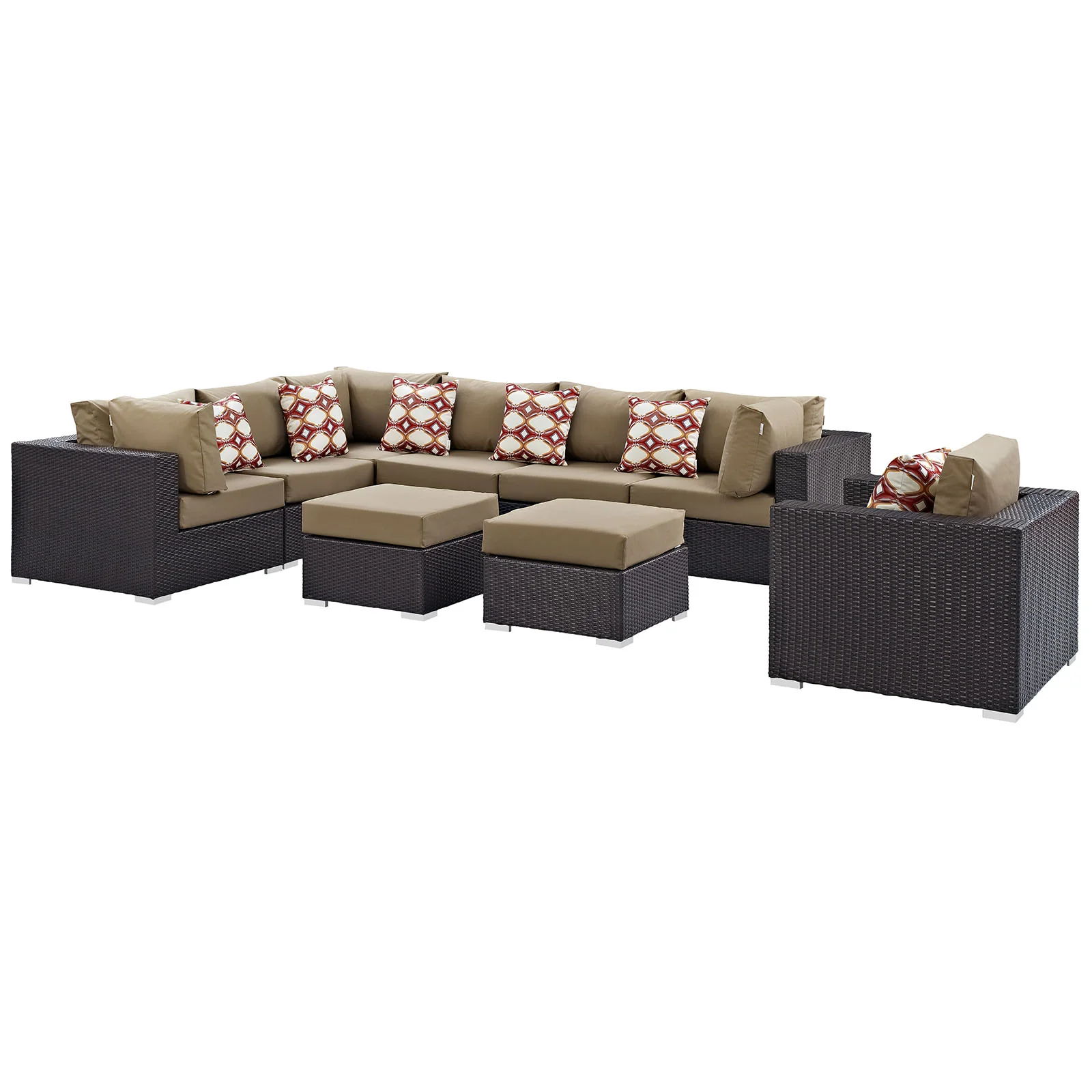 Convene 9 Piece Outdoor Patio Sectional Set By Modway - EEI-2373 - Image 8