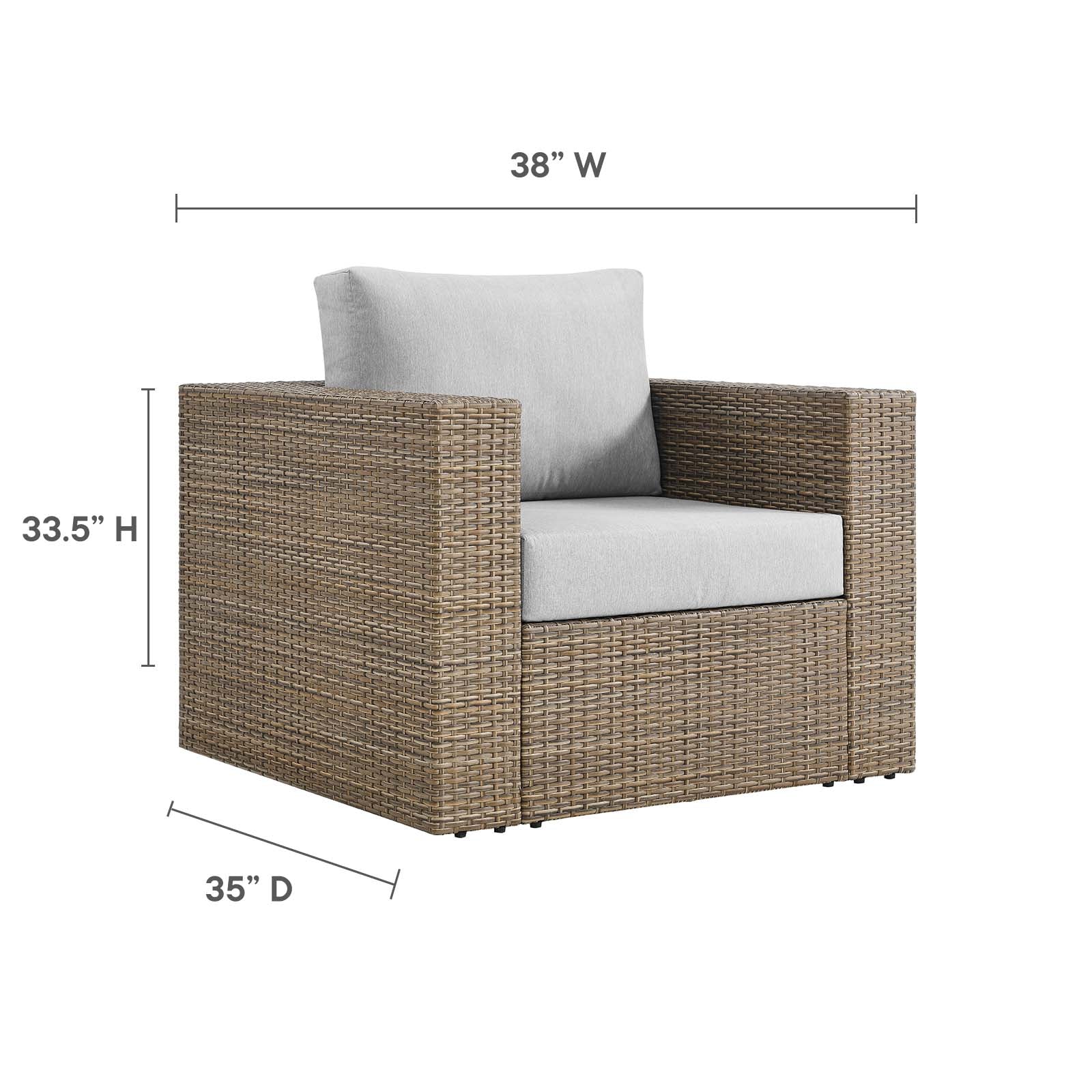 Convene Outdoor Patio Outdoor Patio Armchair By Modway - EEI-6326 - Image 6