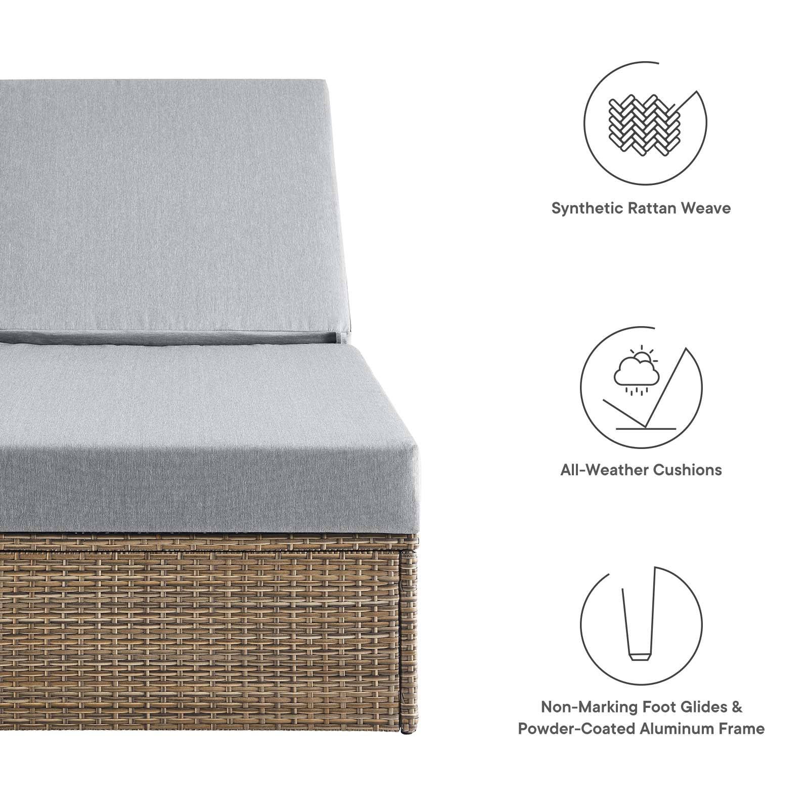 Convene Outdoor Patio Outdoor Patio Chaise Lounge Chair By Modway - EEI-6247 - Image 8