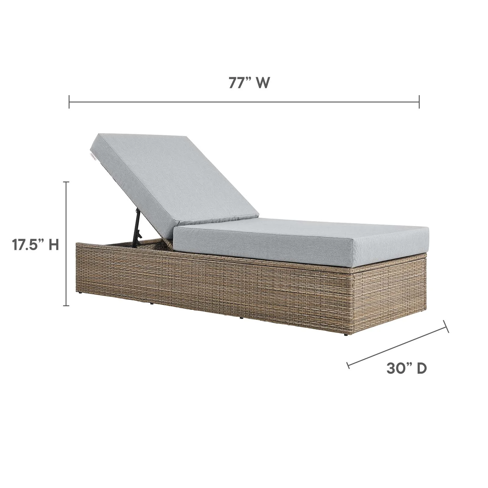 Convene Outdoor Patio Outdoor Patio Chaise Lounge Chair By Modway - EEI-6247 - Image 9