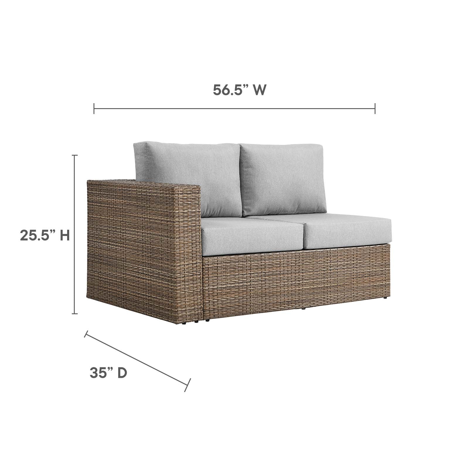 Convene Outdoor Patio Outdoor Patio Left-Arm Loveseat By Modway - EEI-6243 - Image 6