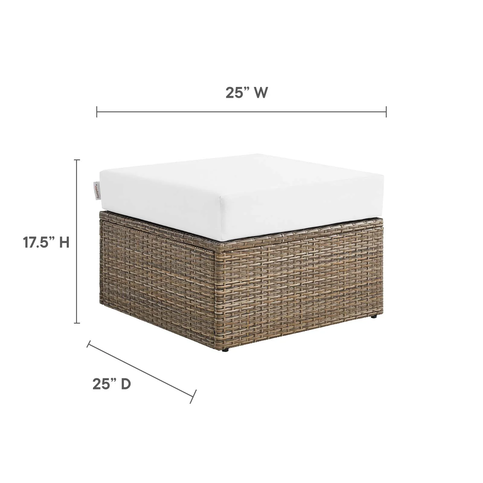 Convene Outdoor Patio Outdoor Patio Ottoman By Modway - EEI-6241 - Image 12