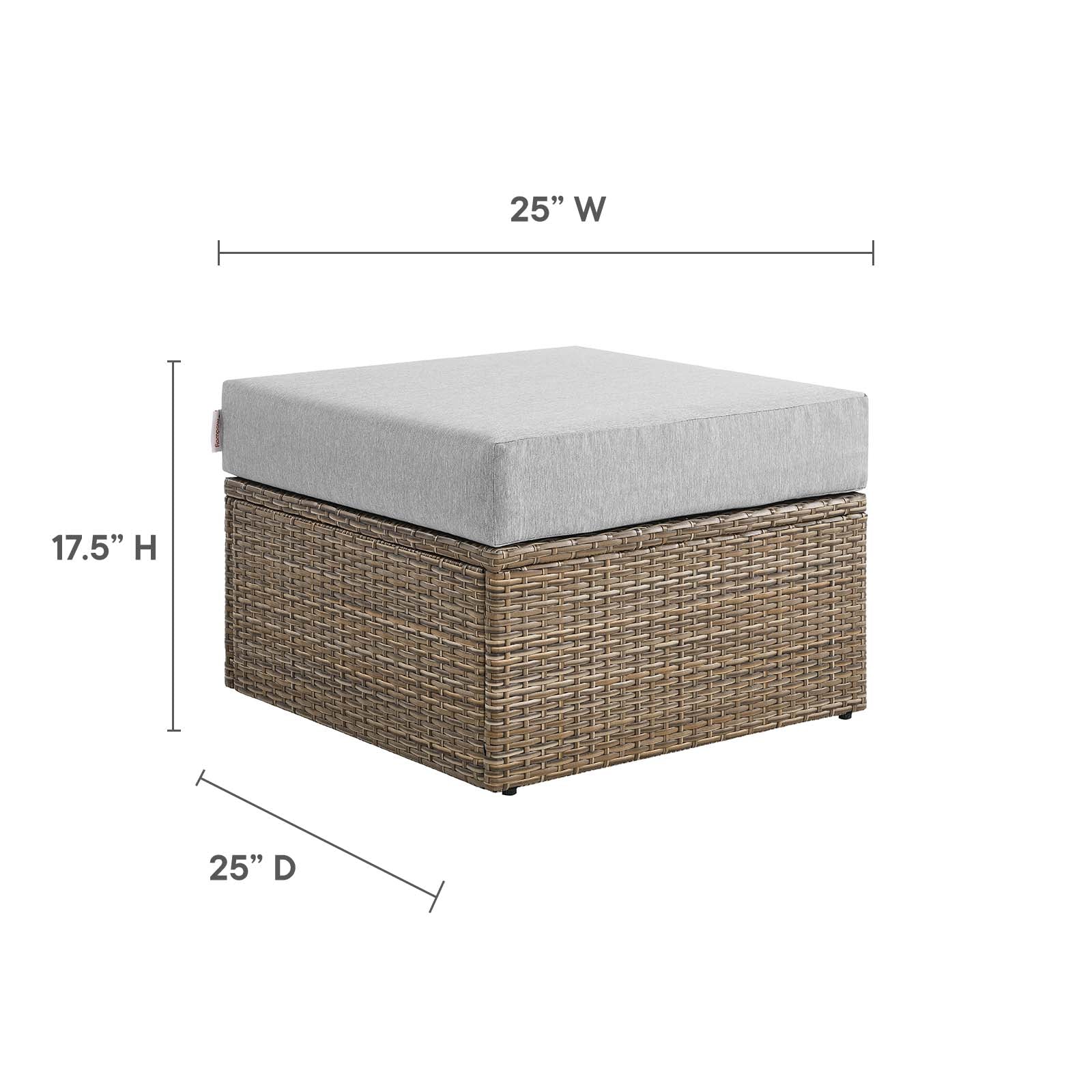 Convene Outdoor Patio Outdoor Patio Ottoman By Modway - EEI-6241 - Image 6