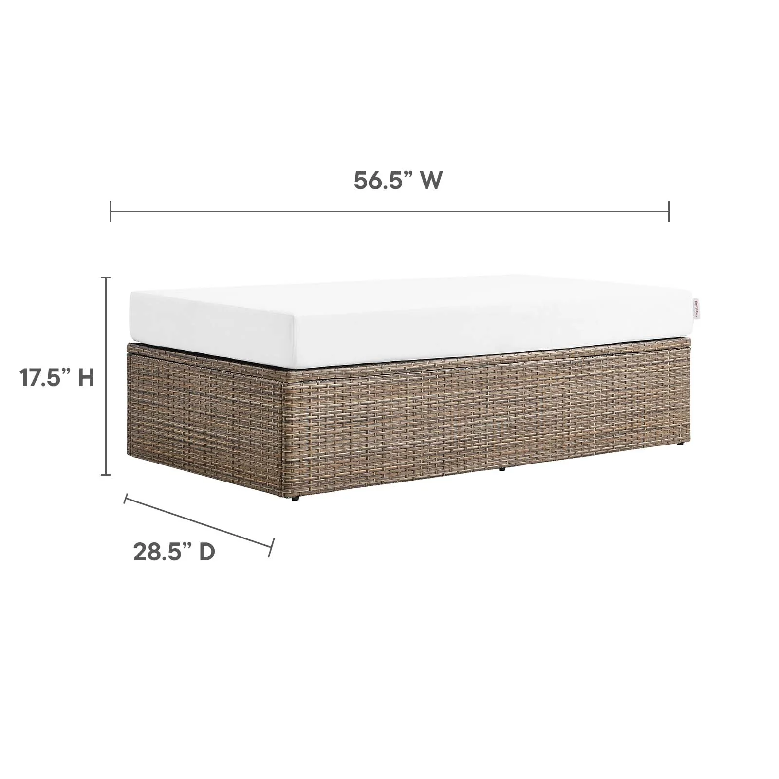 Convene Outdoor Patio Outdoor Patio Rectangle Ottoman By Modway - EEI-6248 - Image 11