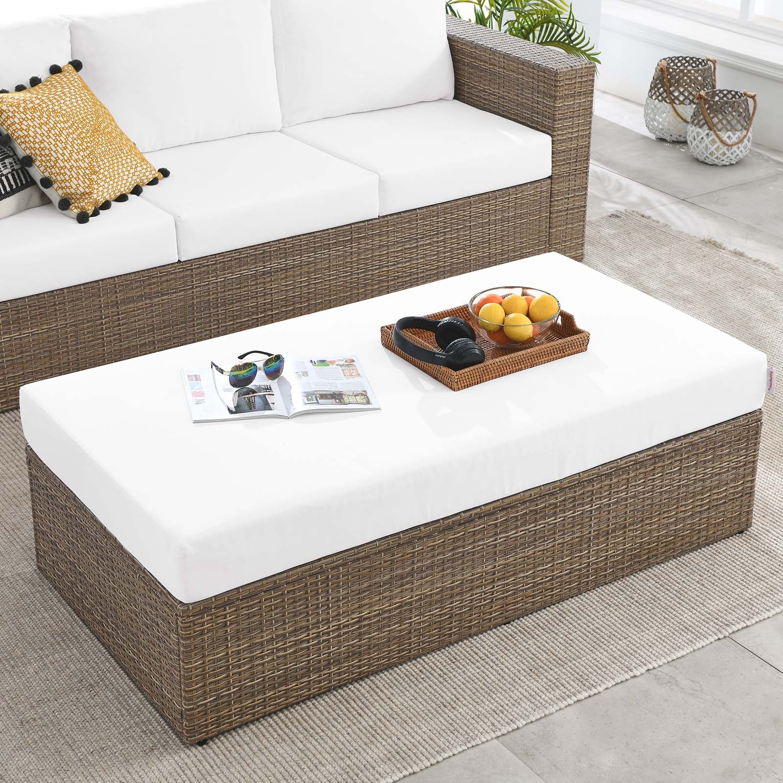 Convene Outdoor Patio Outdoor Patio Rectangle Ottoman By Modway - EEI-6248 - Image 14