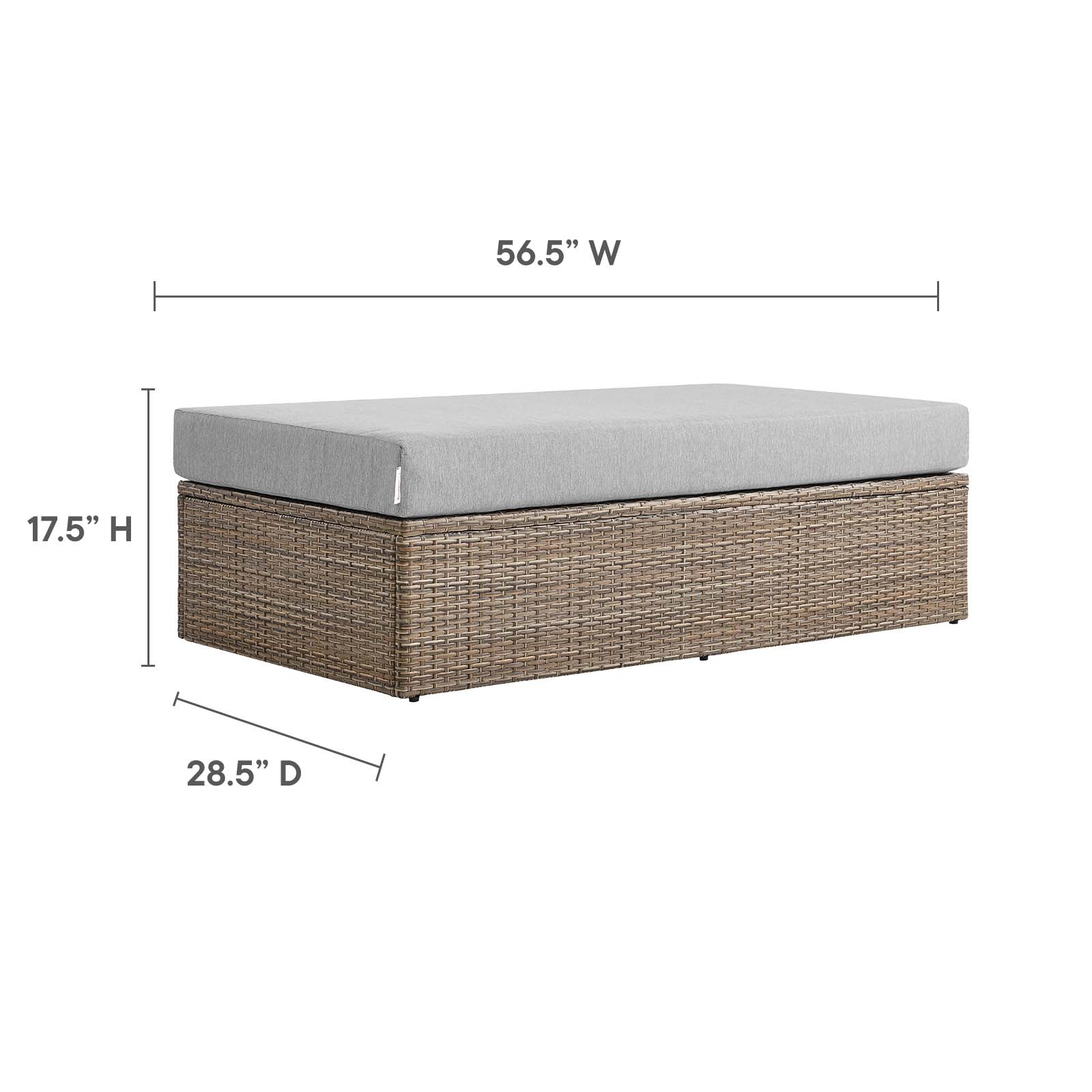 Convene Outdoor Patio Outdoor Patio Rectangle Ottoman By Modway - EEI-6248 - Image 4