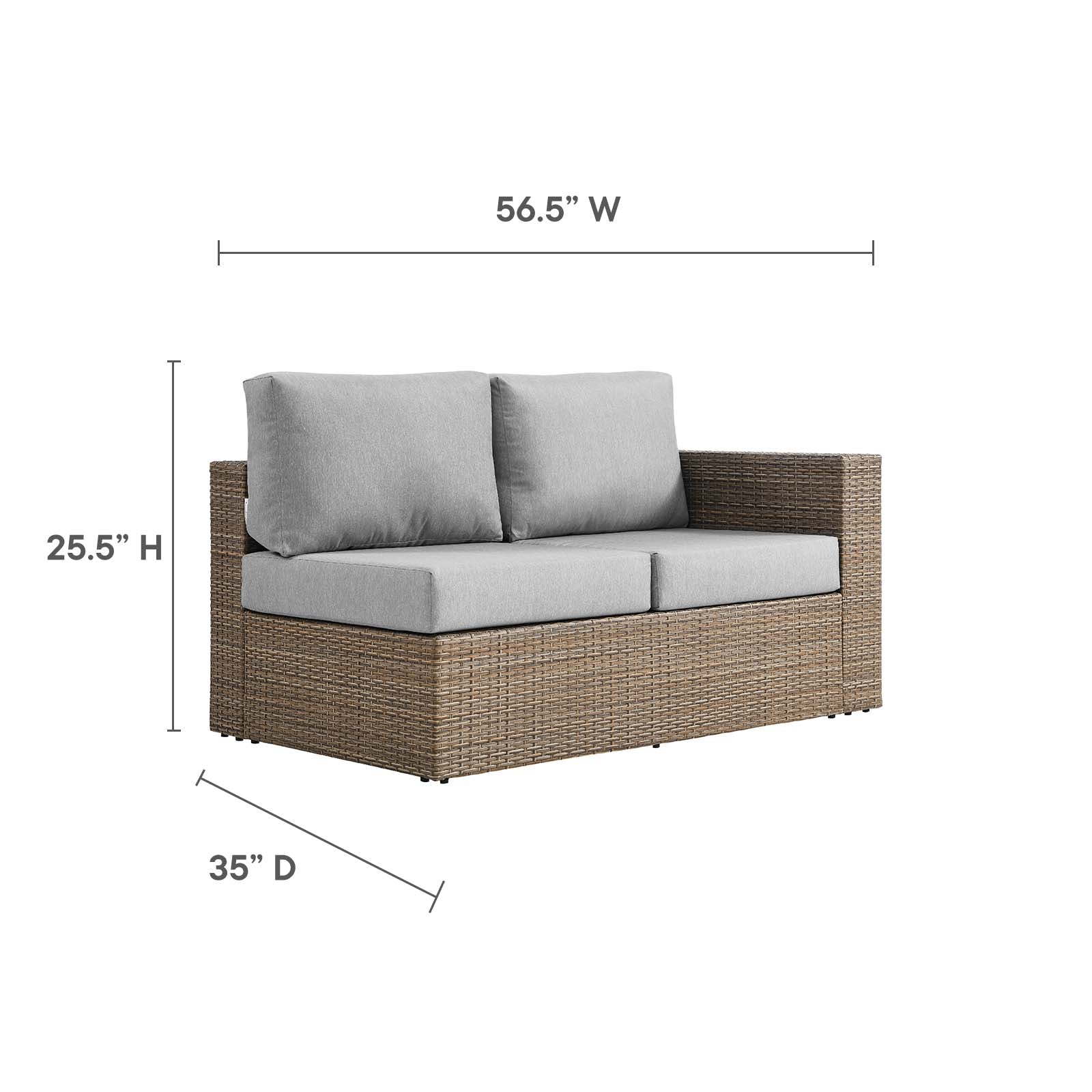 Convene Outdoor Patio Outdoor Patio Right-Arm Loveseat By Modway - EEI-6242 - Image 6