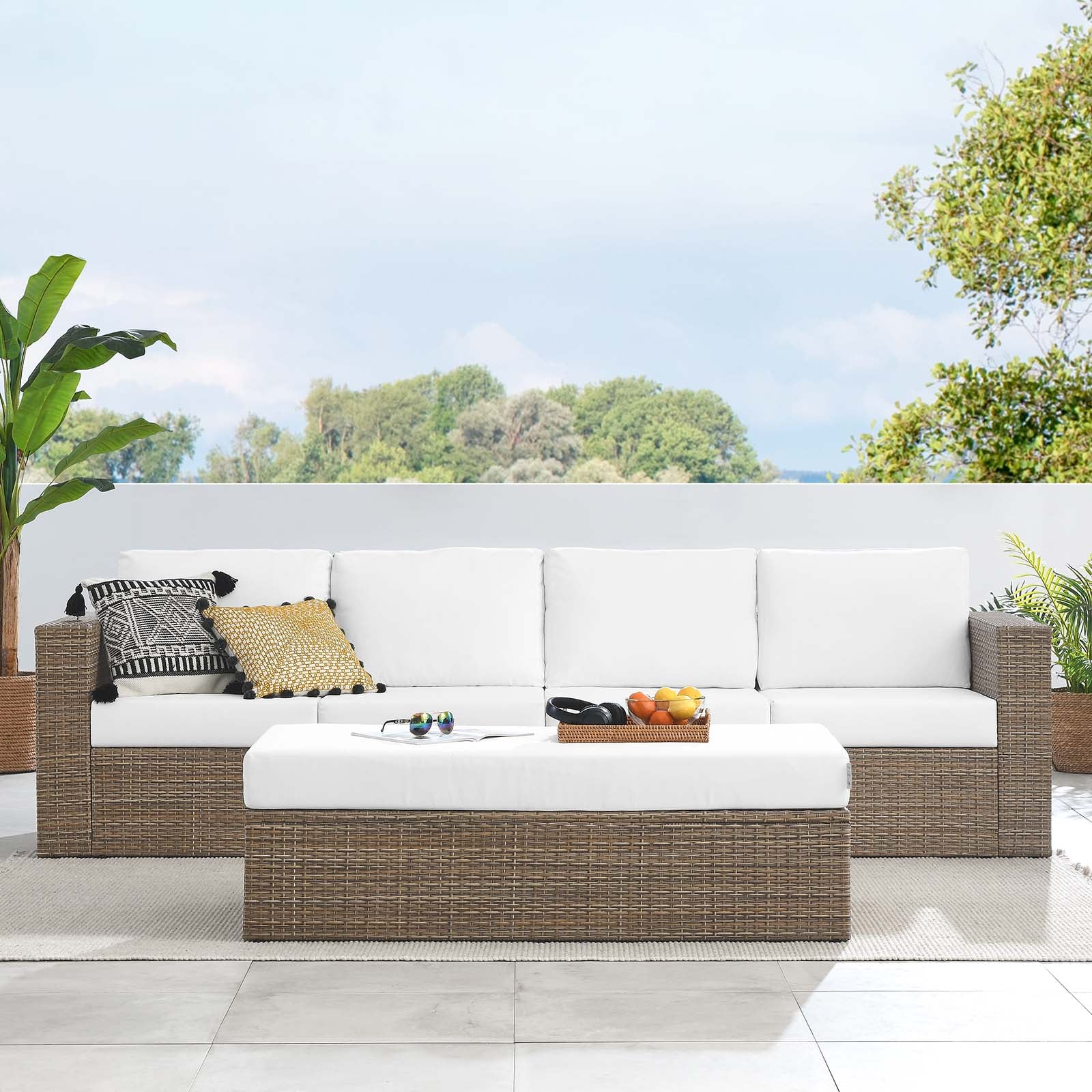 Convene Outdoor Patio Outdoor Patio Sectional Sofa and Ottoman Set By Modway - EEI-6332 - Image 17