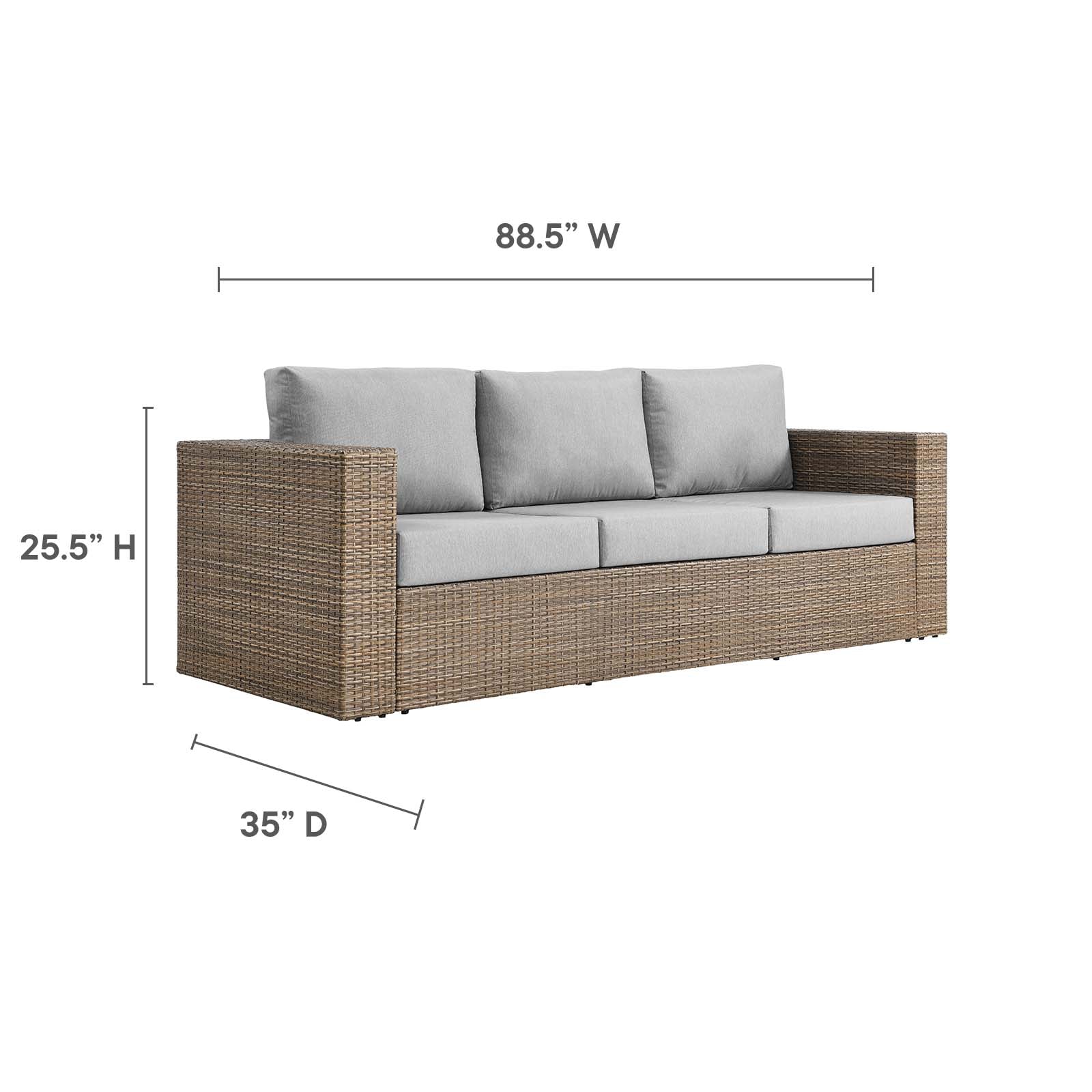 Convene Outdoor Patio Outdoor Patio Sofa By Modway - EEI-6245 - Image 6