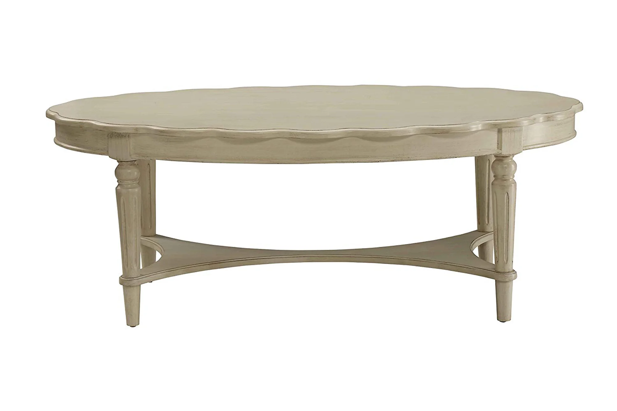 Conventional Coffee Table, Antique White By Benzara - Image 4