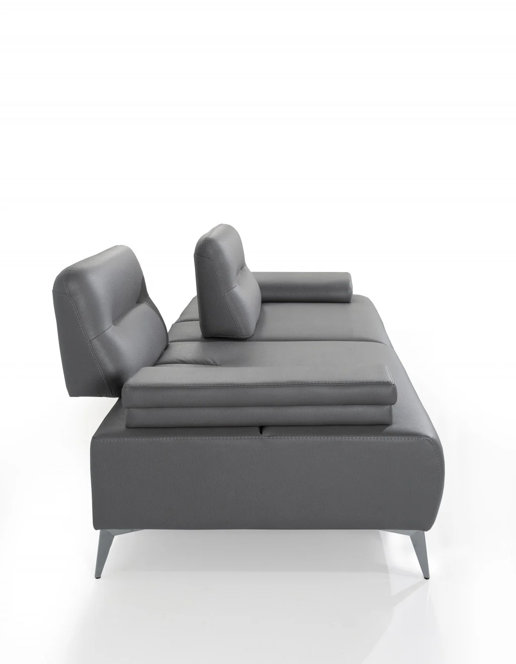 Convertible Leather Sofa Metal By Homeroots - Image 6