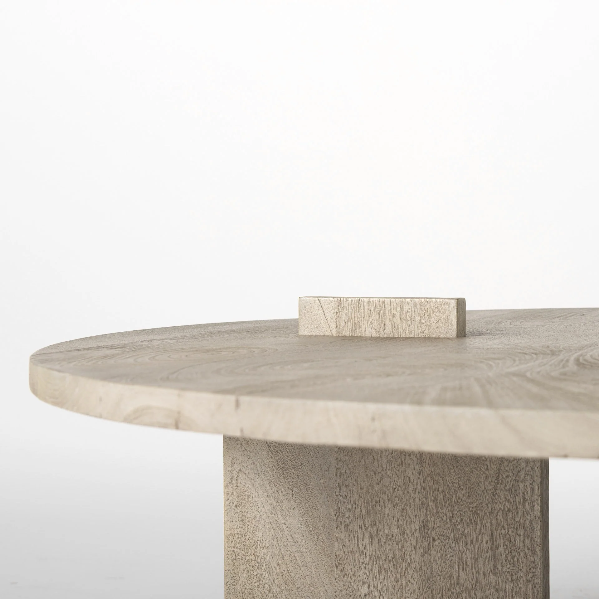 Cool Gray Brown Round Wooden Coffee Table By Homeroots - Image 8
