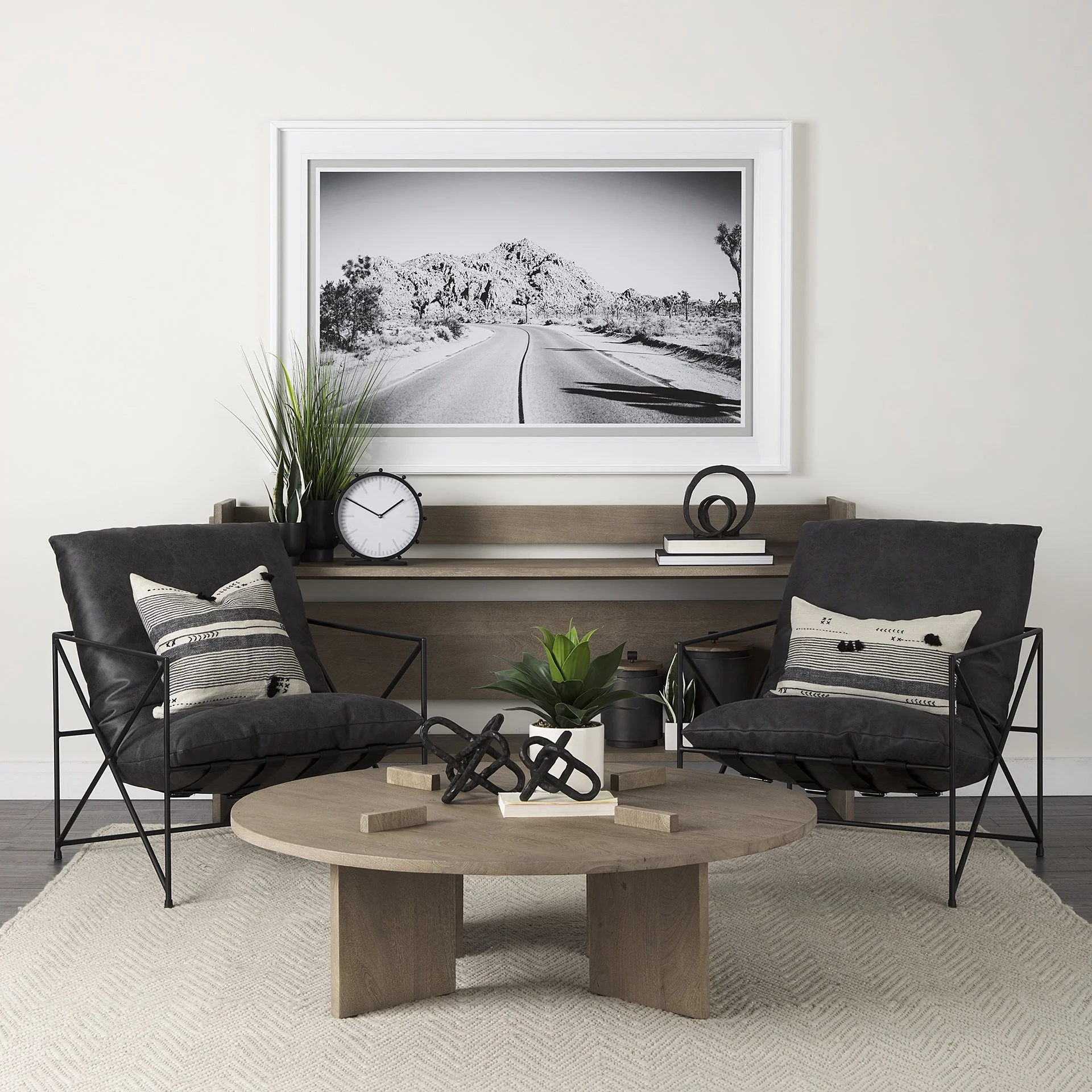 Cool Gray Brown Round Wooden Coffee Table By Homeroots - Image 9