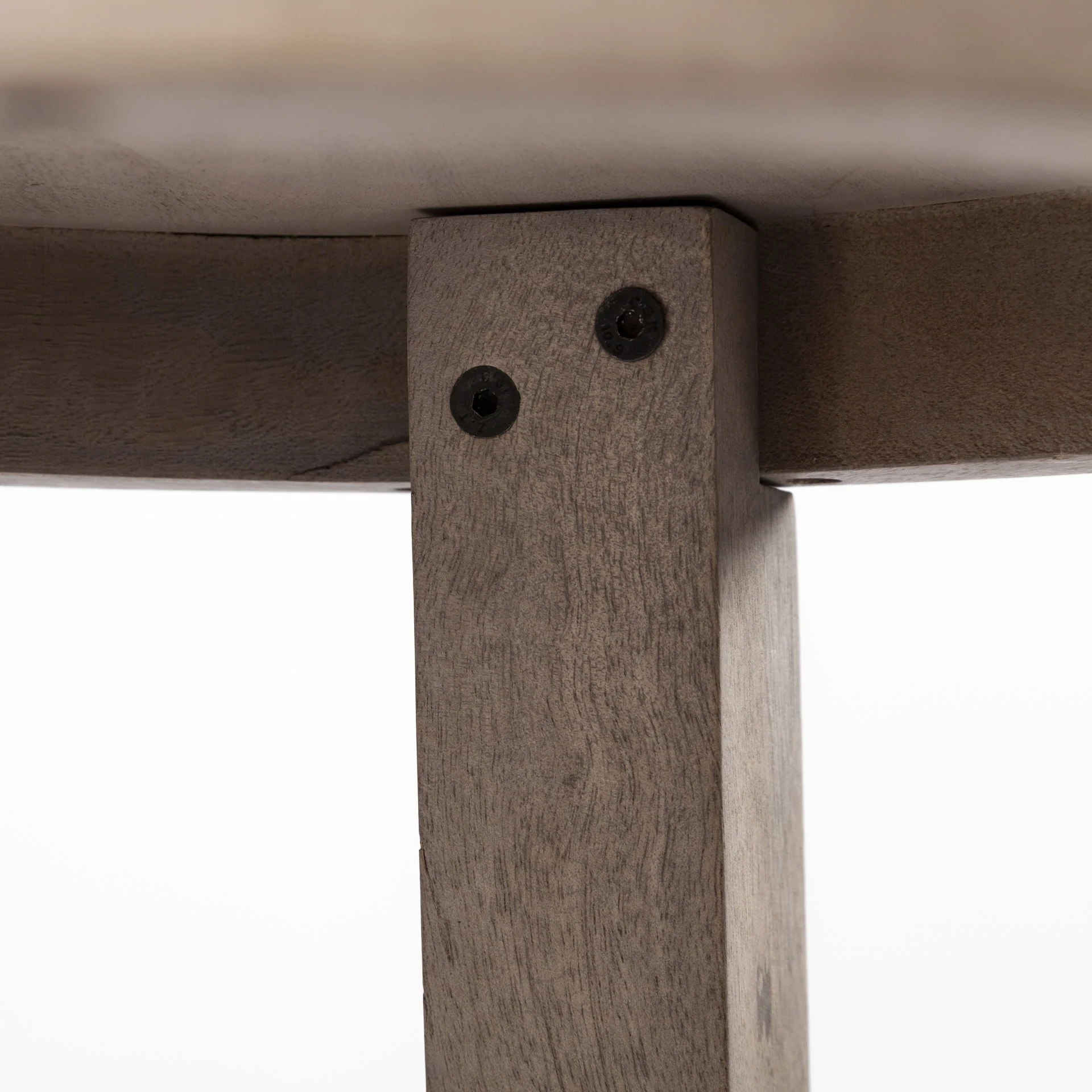 Cool Gray Whitewash Round Wooden Stool By Homeroots - Image 8