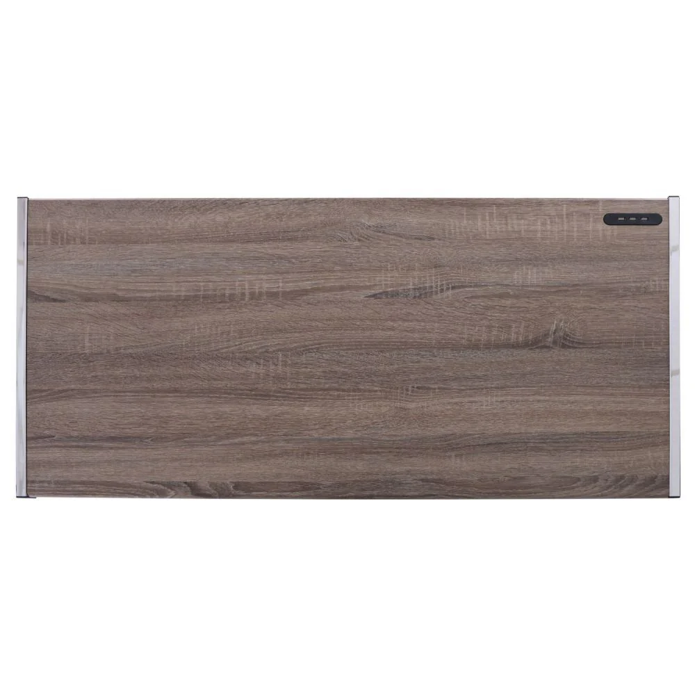 Cool Oak and Chrome USB Desk By Homeroots - Image 4