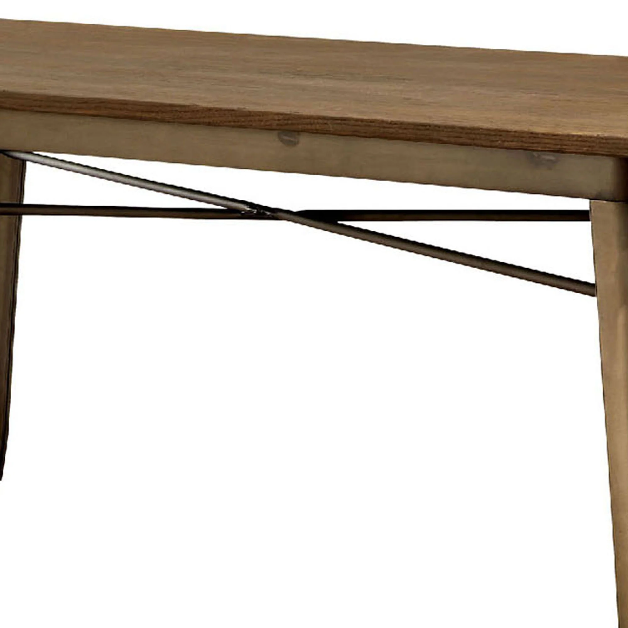 Cooper Ii Industrial Standard Height Table, Natural Elm By Benzara - Image 2