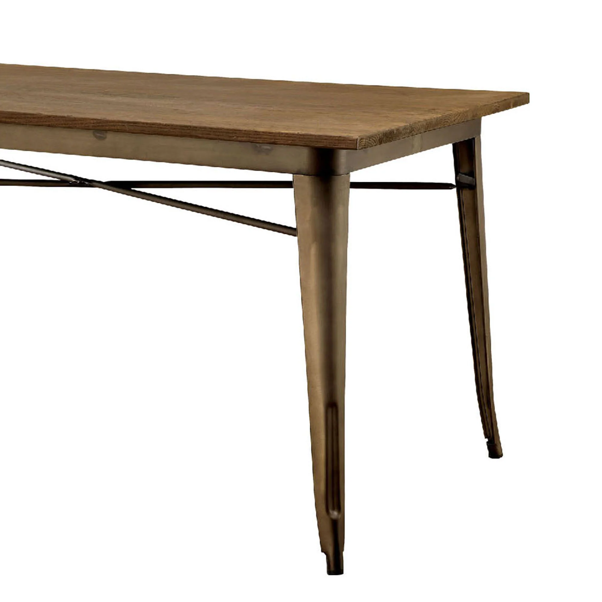 Cooper Ii Industrial Standard Height Table, Natural Elm By Benzara - Image 5