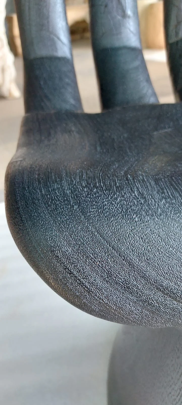 Black  Buddha Chair-Burnt Wood  Hand Shaped-Side Table /Occasional  Accent Chair - Image 9