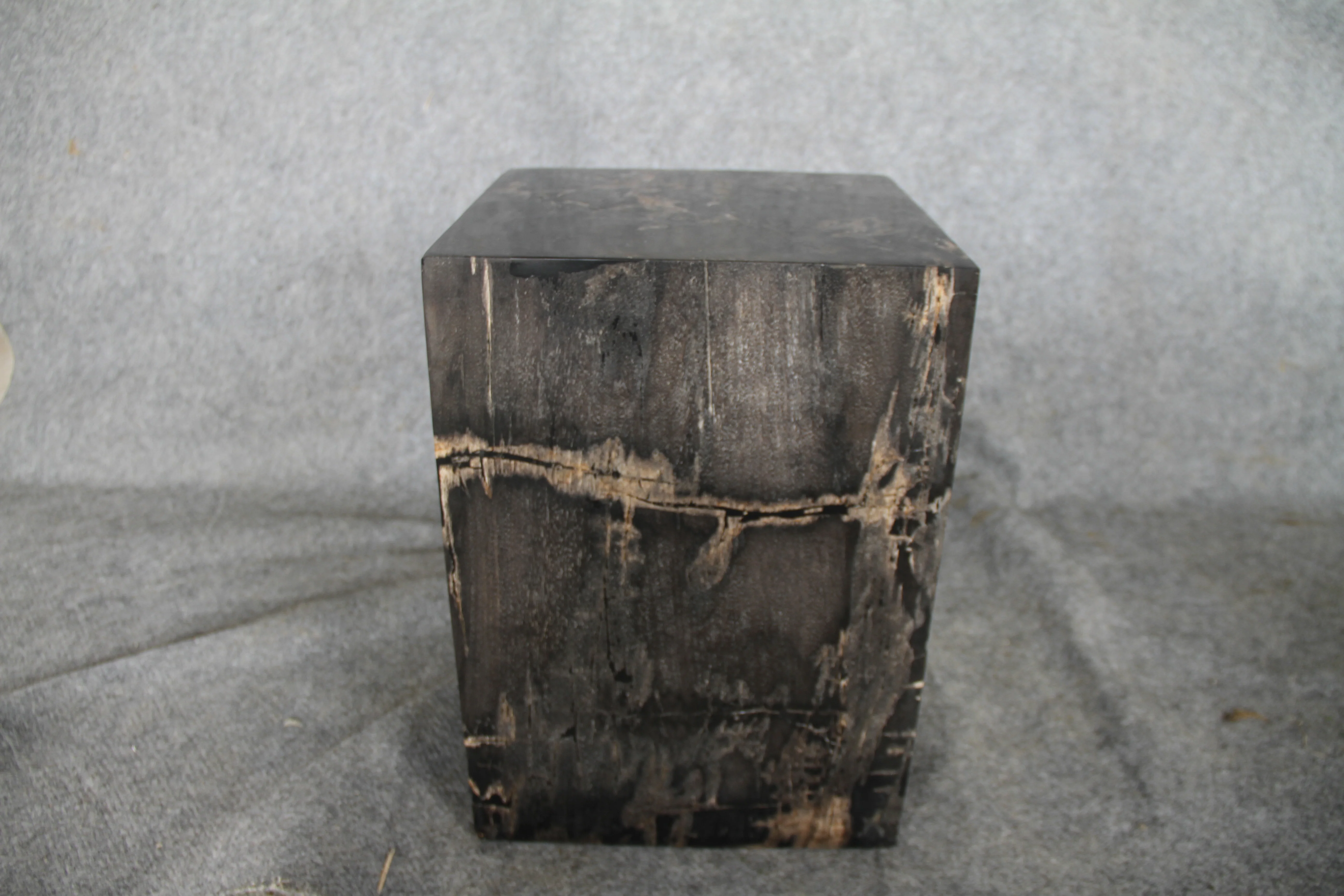 Square Petrified Wood Log Stool 18" x 12" x 12" - BK.77 - Image 4