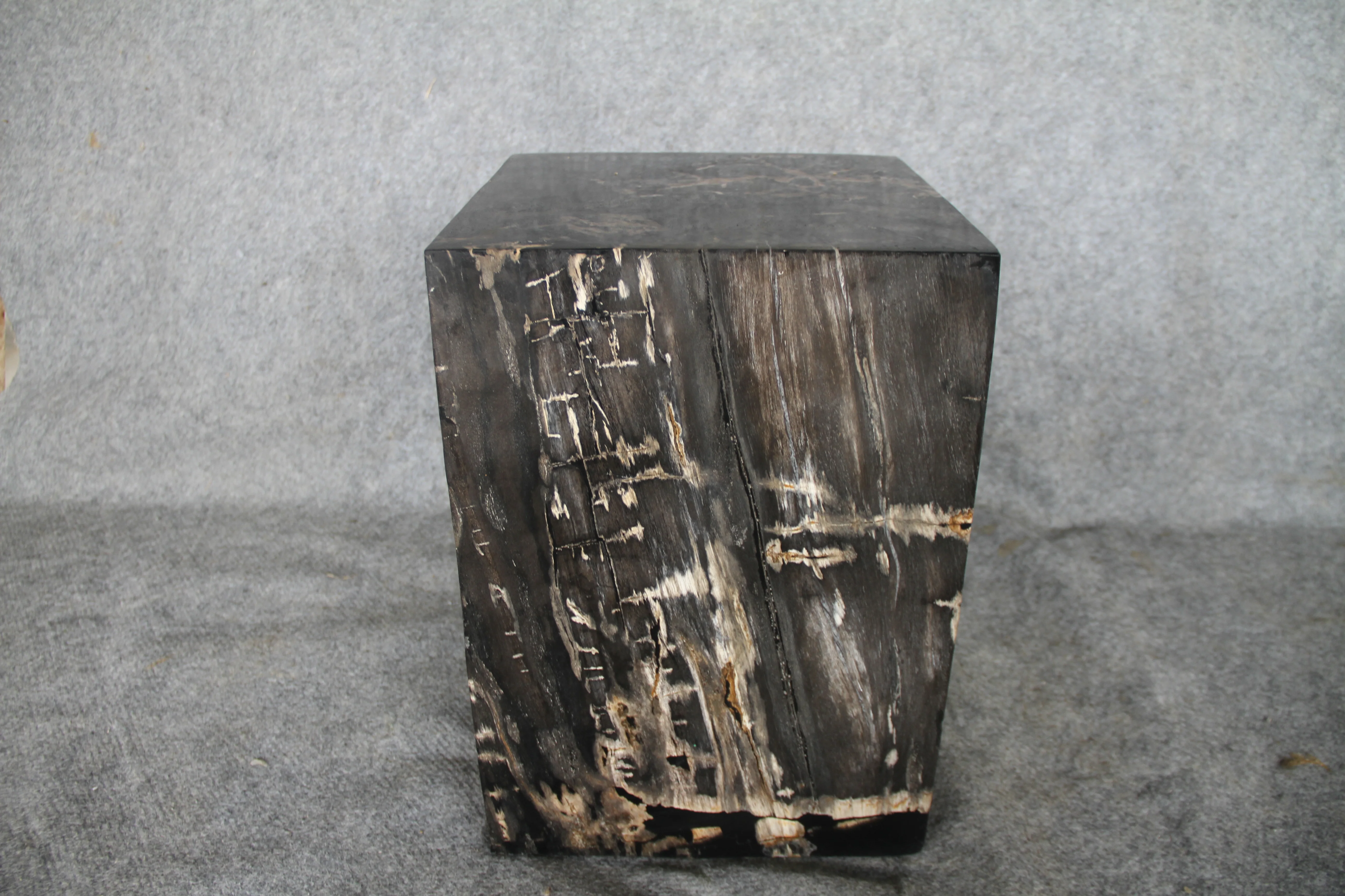 Square Petrified Wood Log Stool 18" x 12" x 12" - BK.77 - Image 5