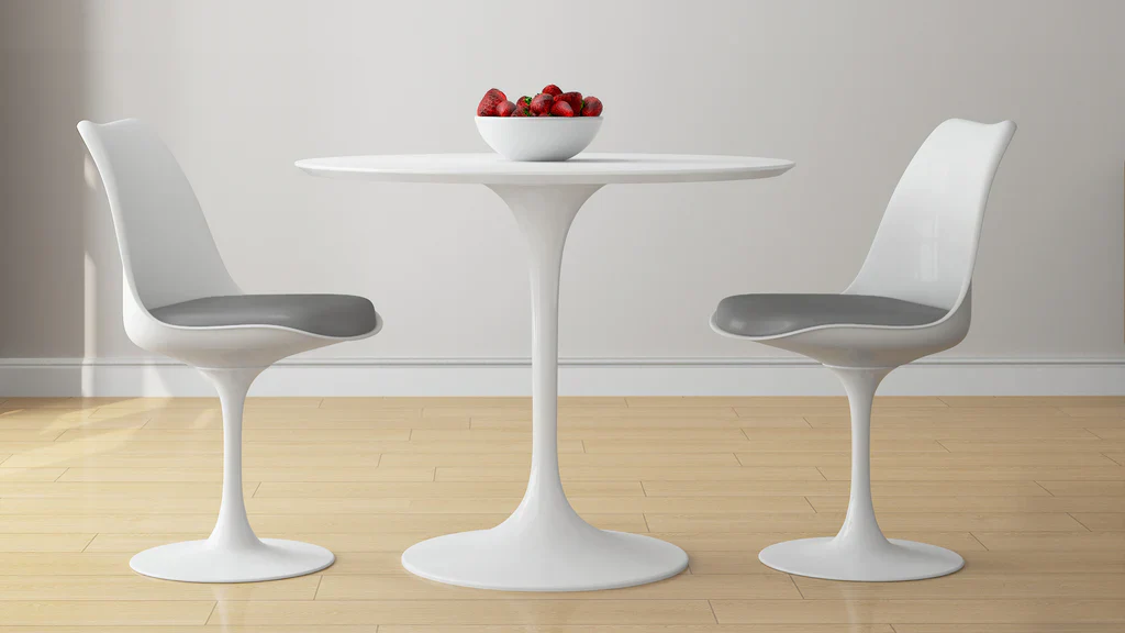 Tulip 36" Fiberglass Dining Table & Chairs 3Pc Set By Modholic - Image 2
