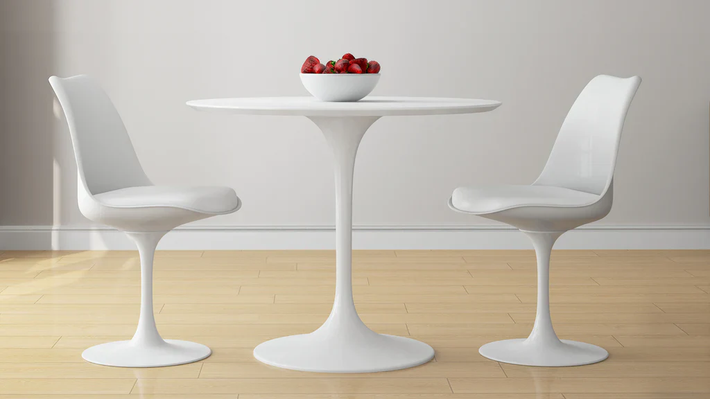 Tulip 36" Fiberglass Dining Table & Chairs 3Pc Set By Modholic - Image 3