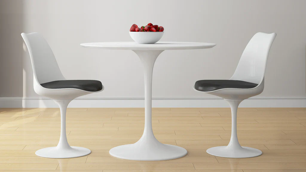 Tulip 36" Fiberglass Dining Table & Chairs 3Pc Set By Modholic - Image 4