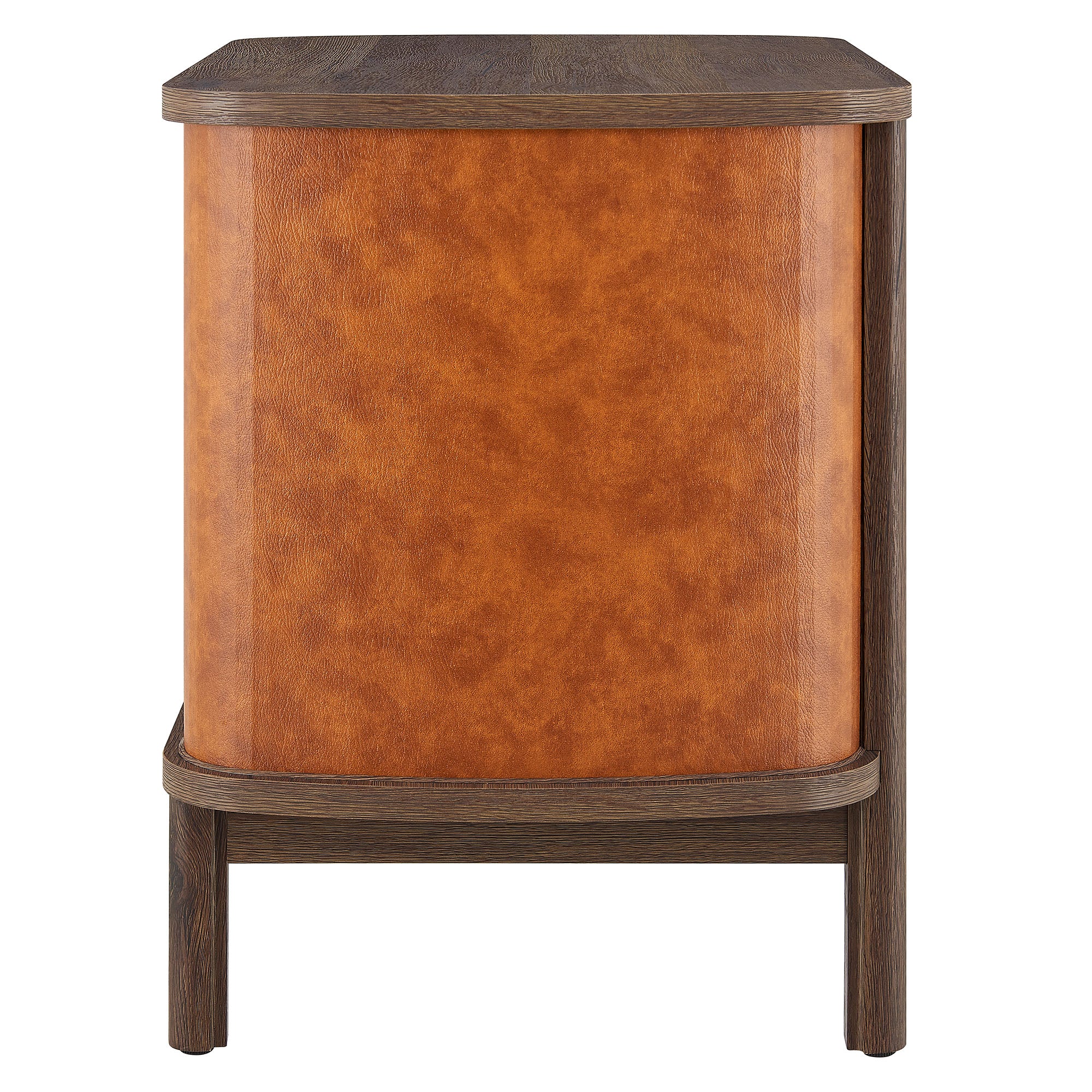 Coralie 2-Drawer Curved Vegan Leather Nightstand by Modway - Image 2