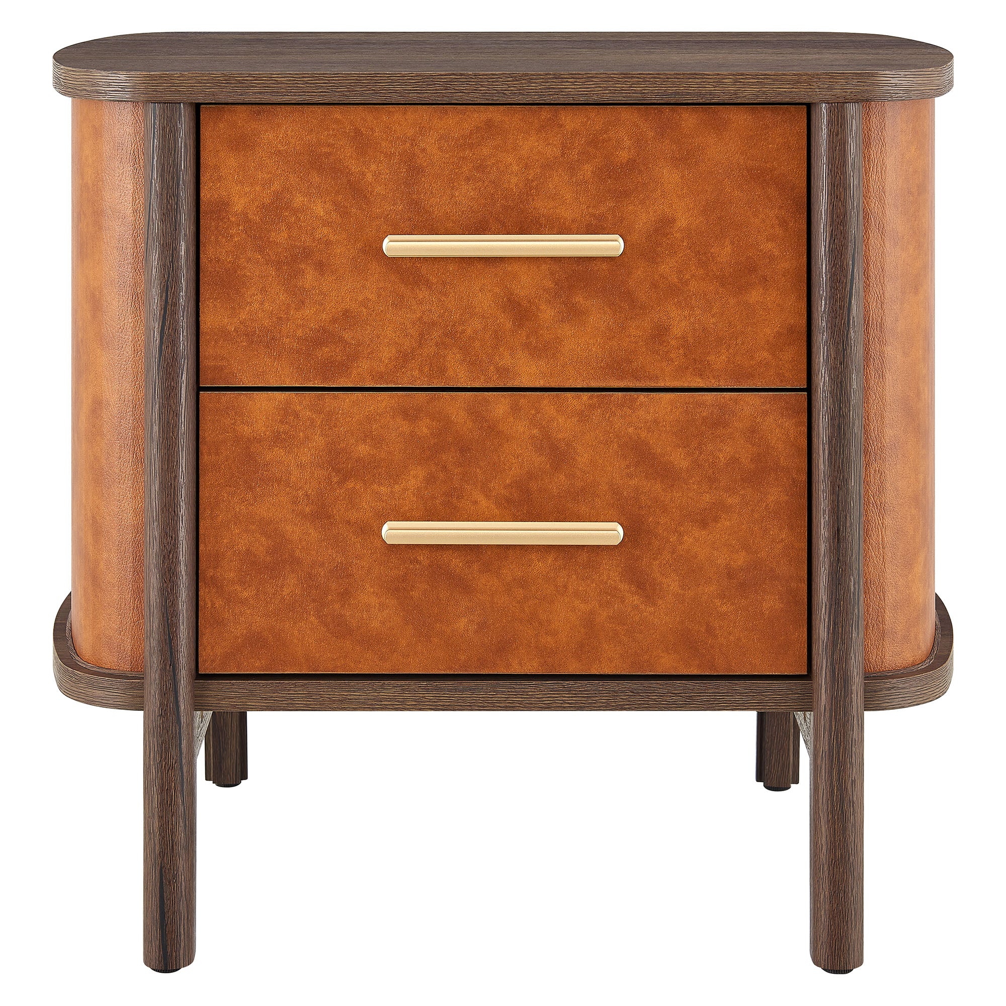 Coralie 2-Drawer Curved Vegan Leather Nightstand by Modway - Image 3