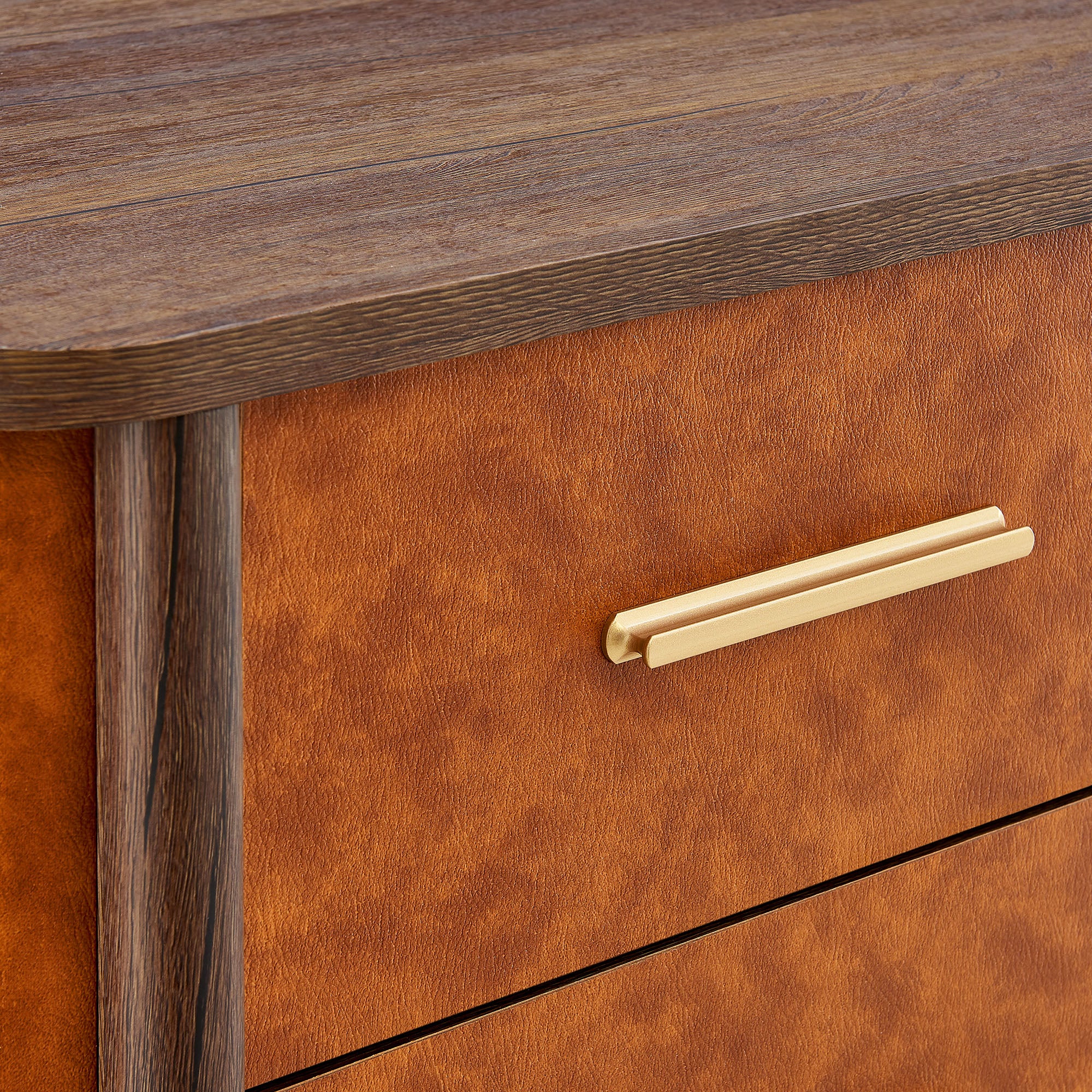 Coralie 2-Drawer Curved Vegan Leather Nightstand by Modway - Image 4