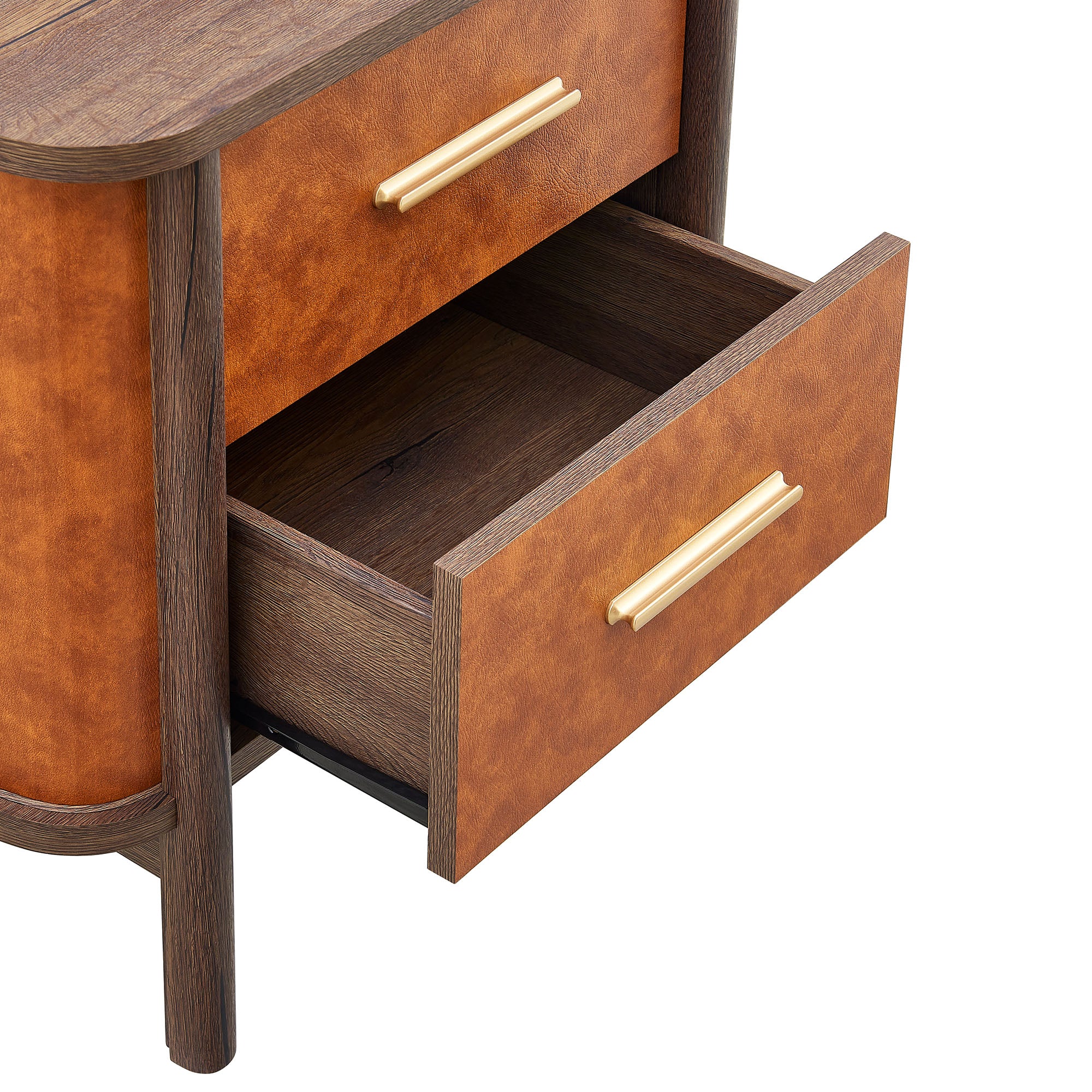 Coralie 2-Drawer Curved Vegan Leather Nightstand by Modway - Image 5