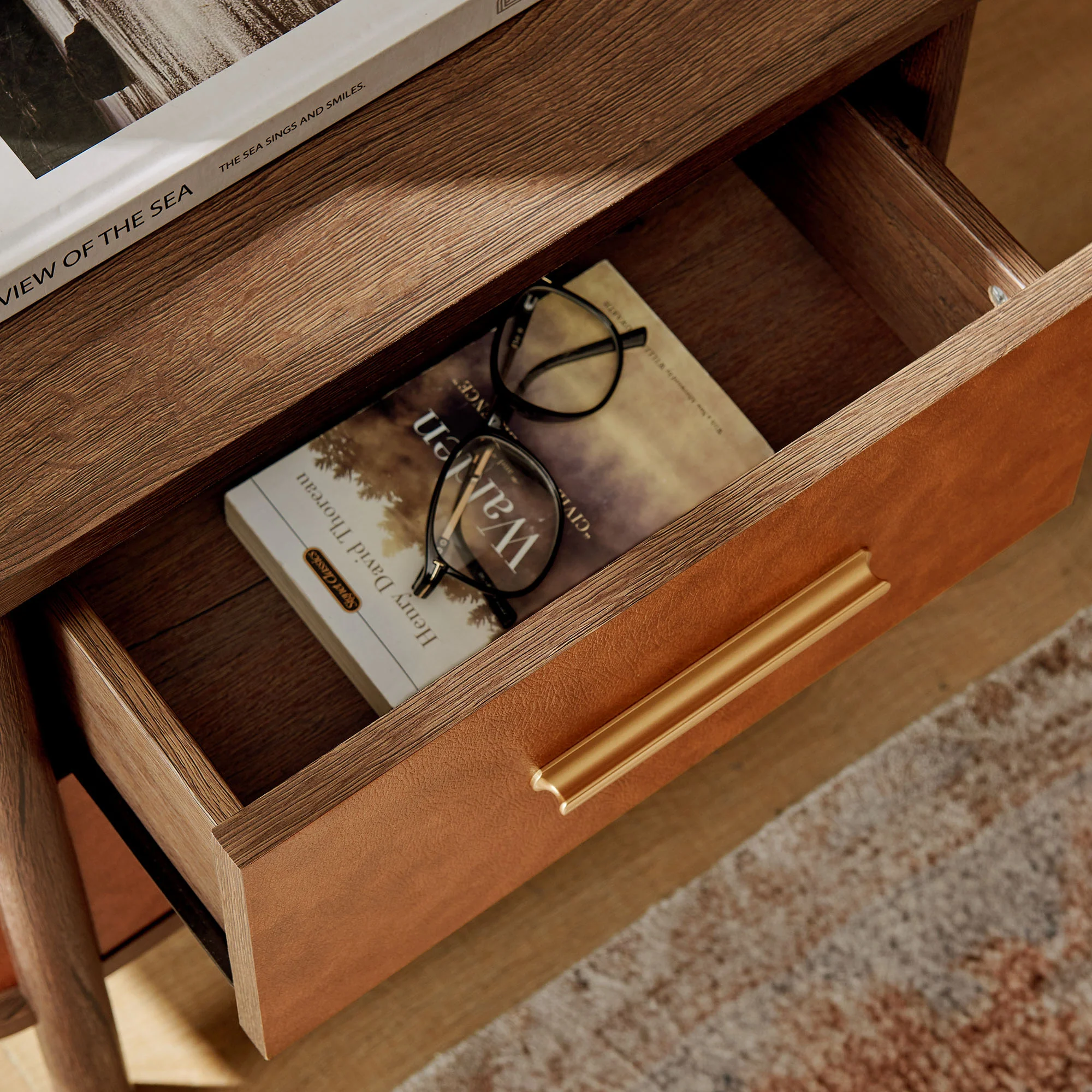 Coralie 2-Drawer Curved Vegan Leather Nightstand by Modway - Image 6