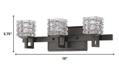 Coralie 3-Light Oil-Rubbed Bronze Sconce With Pressed Crystal Shades By Homeroots - Image 5
